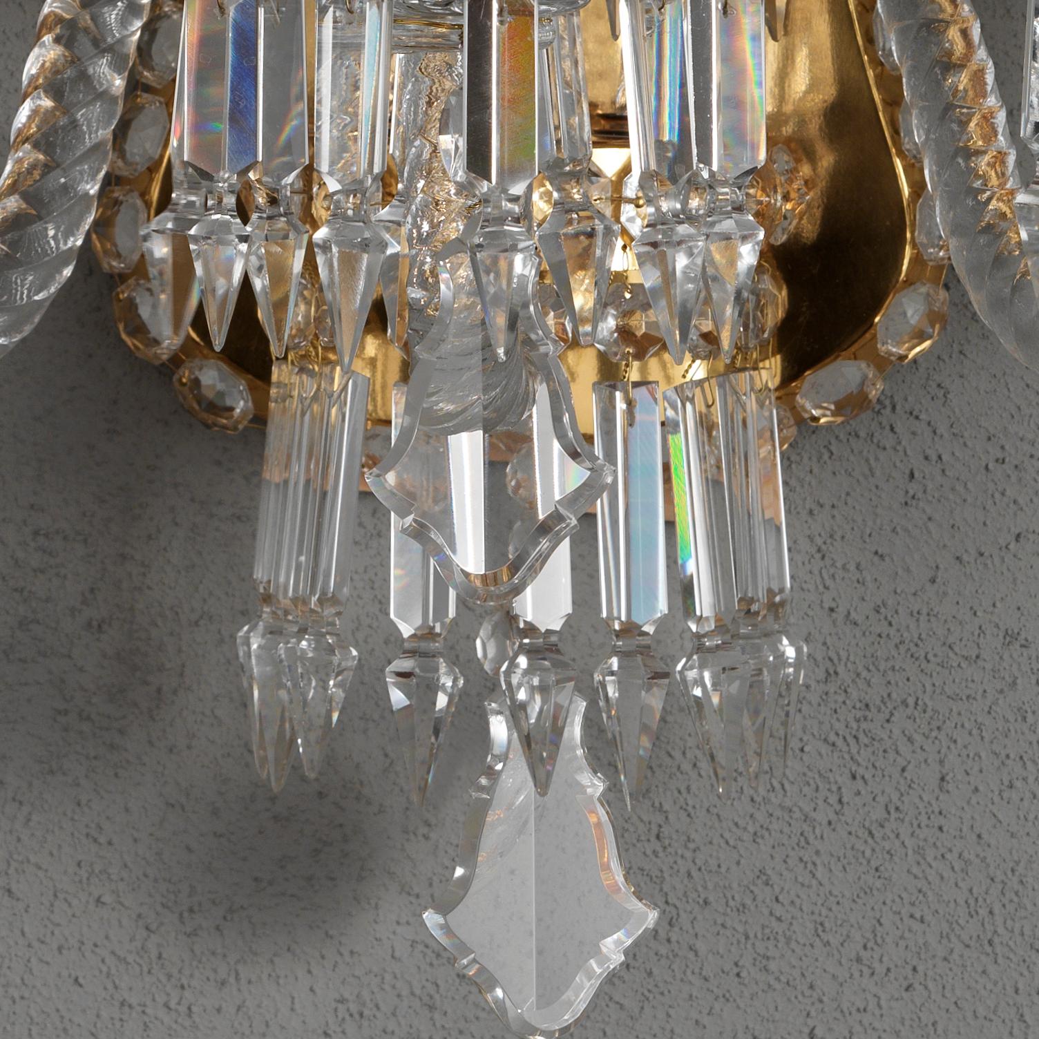 Wandleuchter aus Kristall und geblasenem Glas im Stil des 18. Jahrhunderts von Gherardo Degli Albizzi (Rokoko) im Angebot