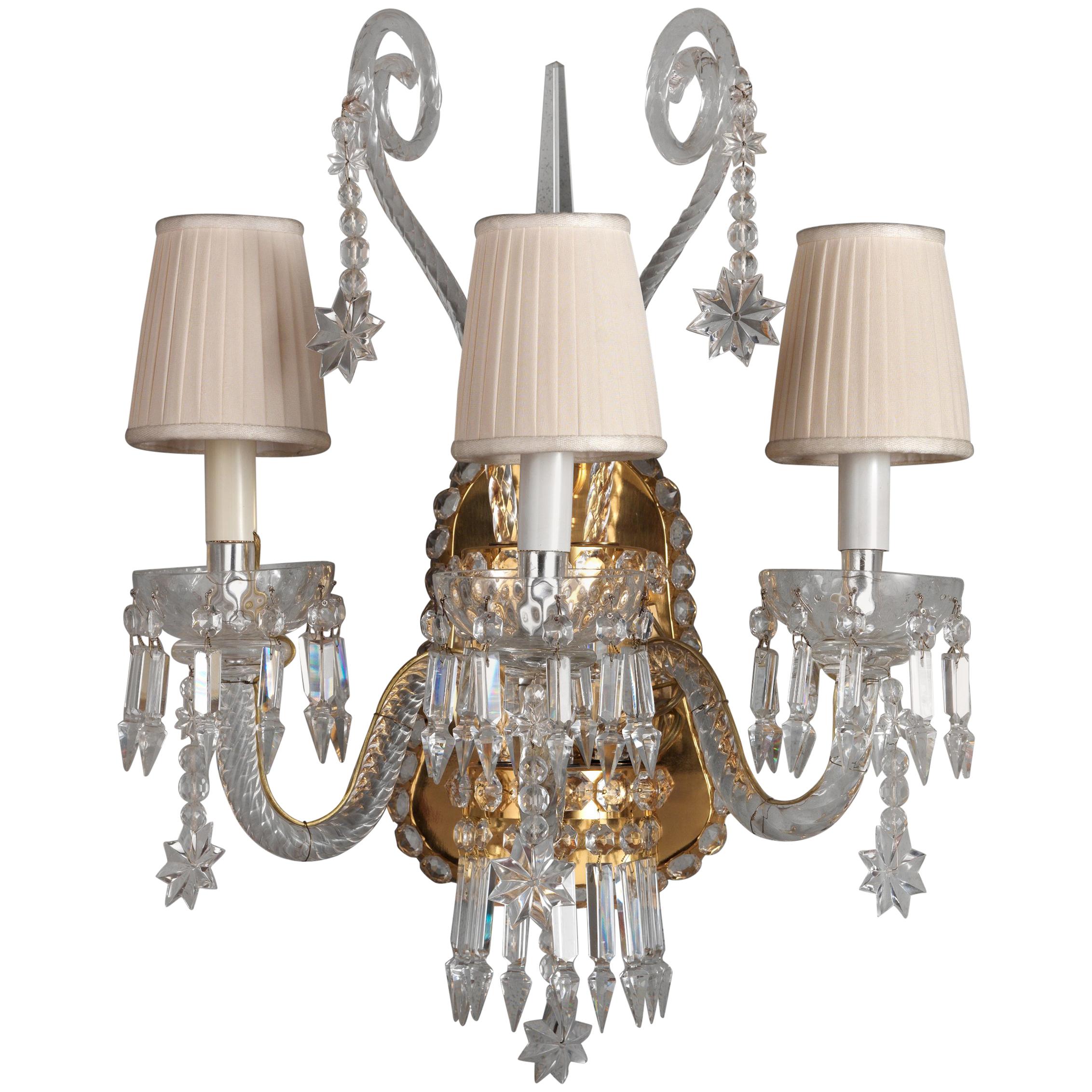 18th Century Style Crystal and Blown Glass Wall Sconce by Gherardo Degli Albizzi