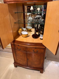 18th Century Style Drinks Cabinet, Walnut, Walnut Burr English
