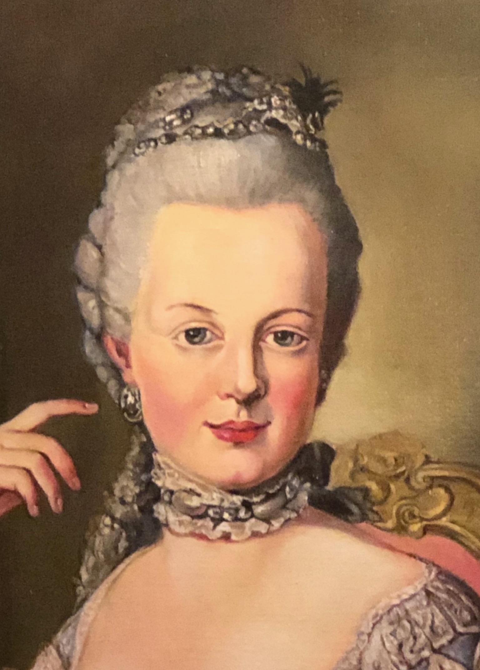Louis XV 18th Century Style Engagement Portrait of Archduchess Maria Antonia of Austria  For Sale