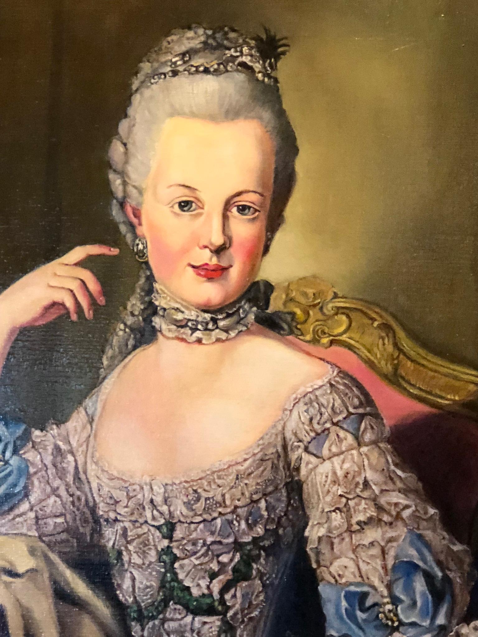 Paint 18th Century Style Engagement Portrait of Archduchess Maria Antonia of Austria  For Sale