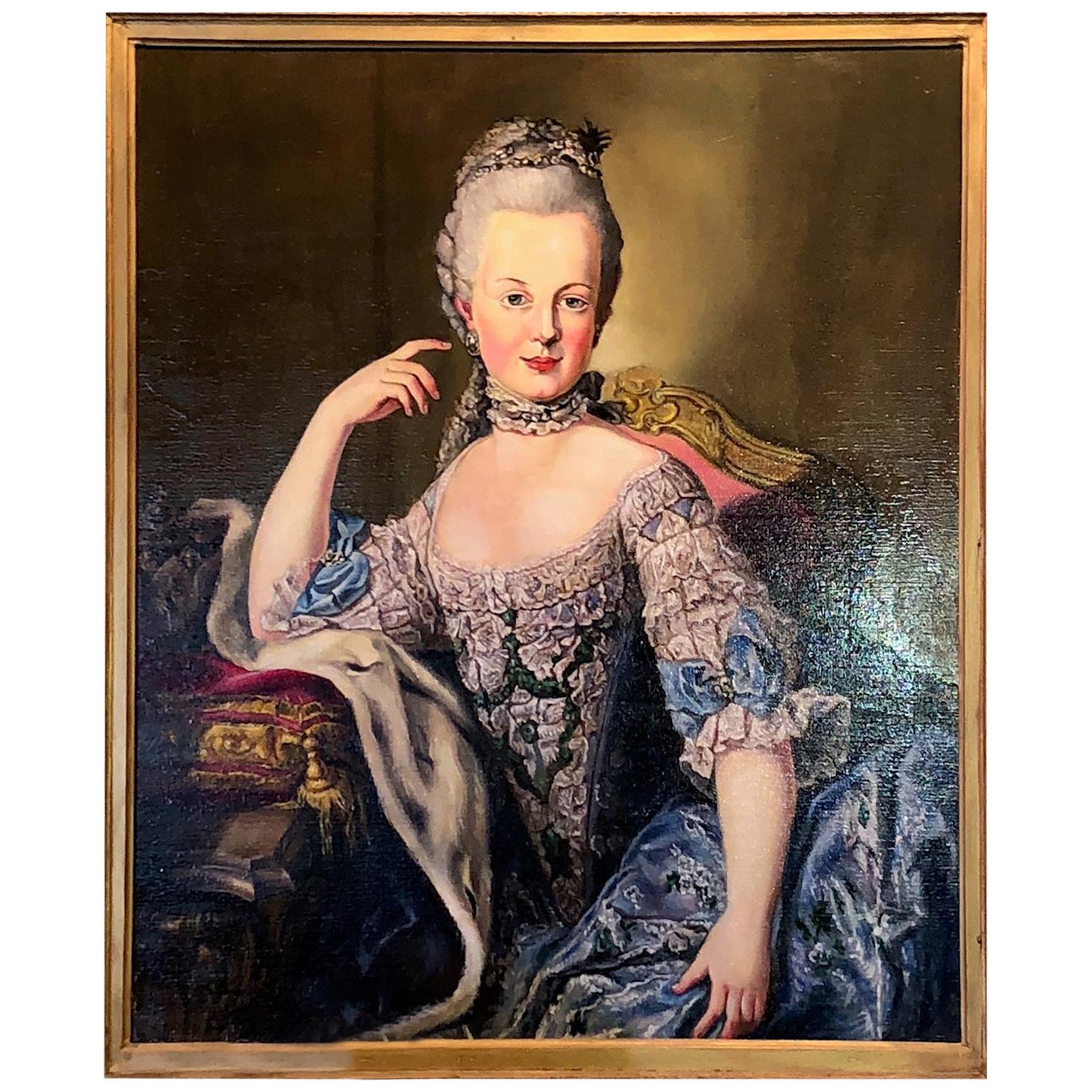 18th Century Style Engagement Portrait of Archduchess Maria Antonia of Austria  For Sale
