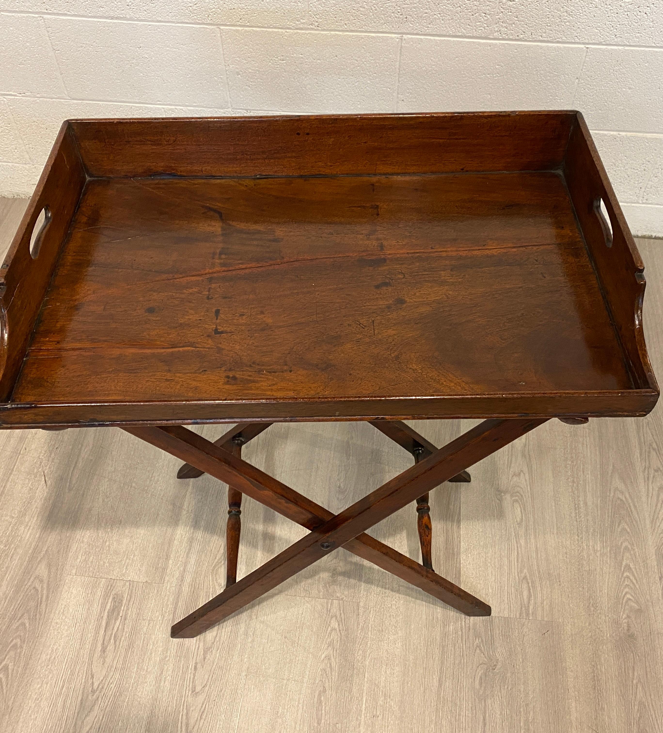 19th Century 18th Century Style Georgian Butlers Tray Serving Table Folding                