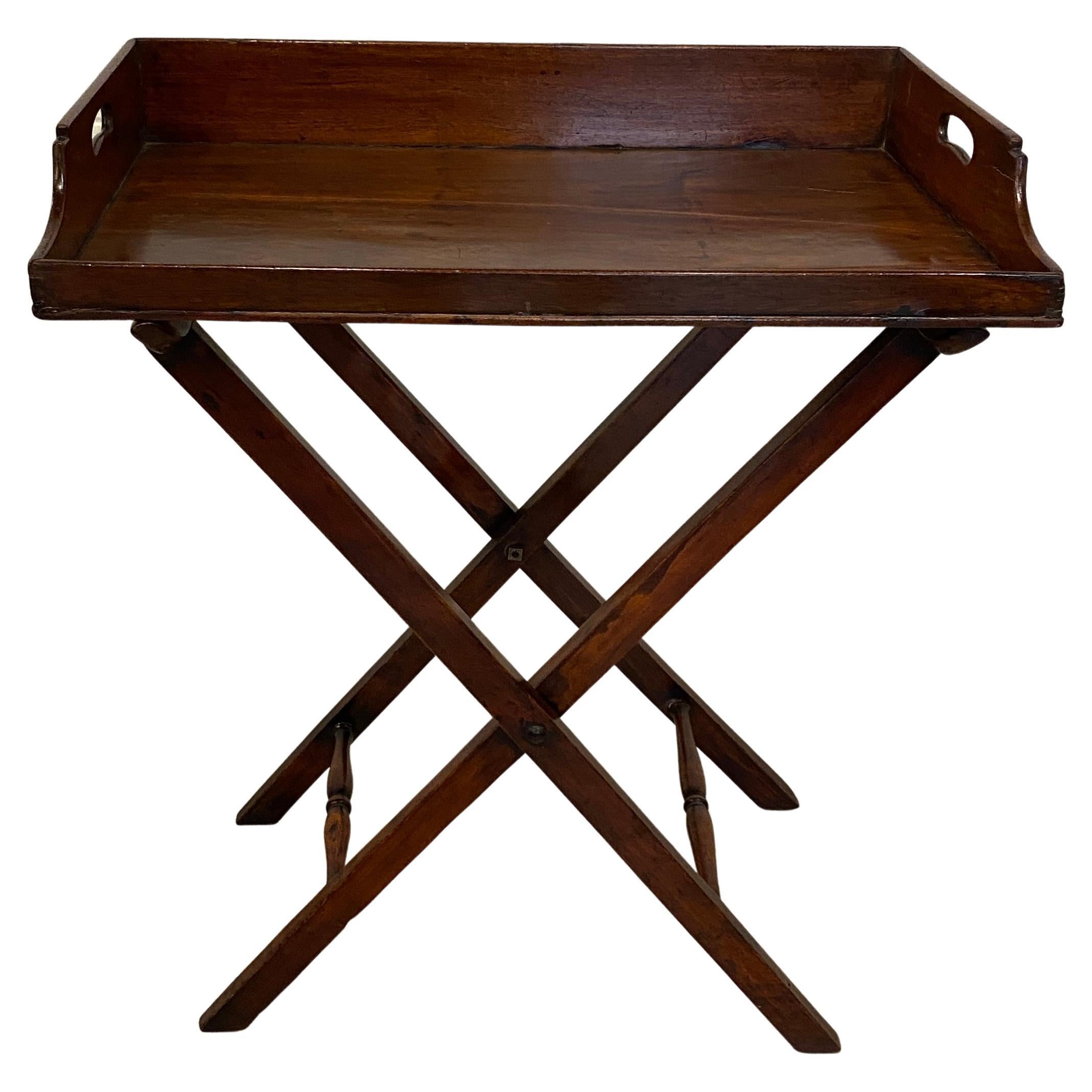 18th Century Style Georgian Butlers Tray Serving Table Folding                