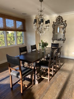 18th Century Style Italian BELLA Carved Solid Walnut Side Chair Leather to order