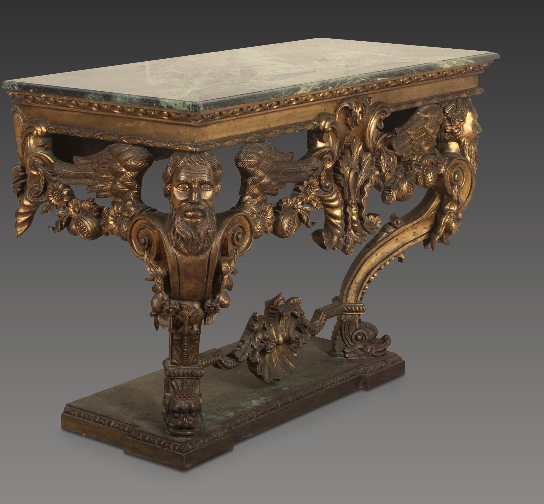 Rococo Revival 18th Century Style Italian Console Table For Sale