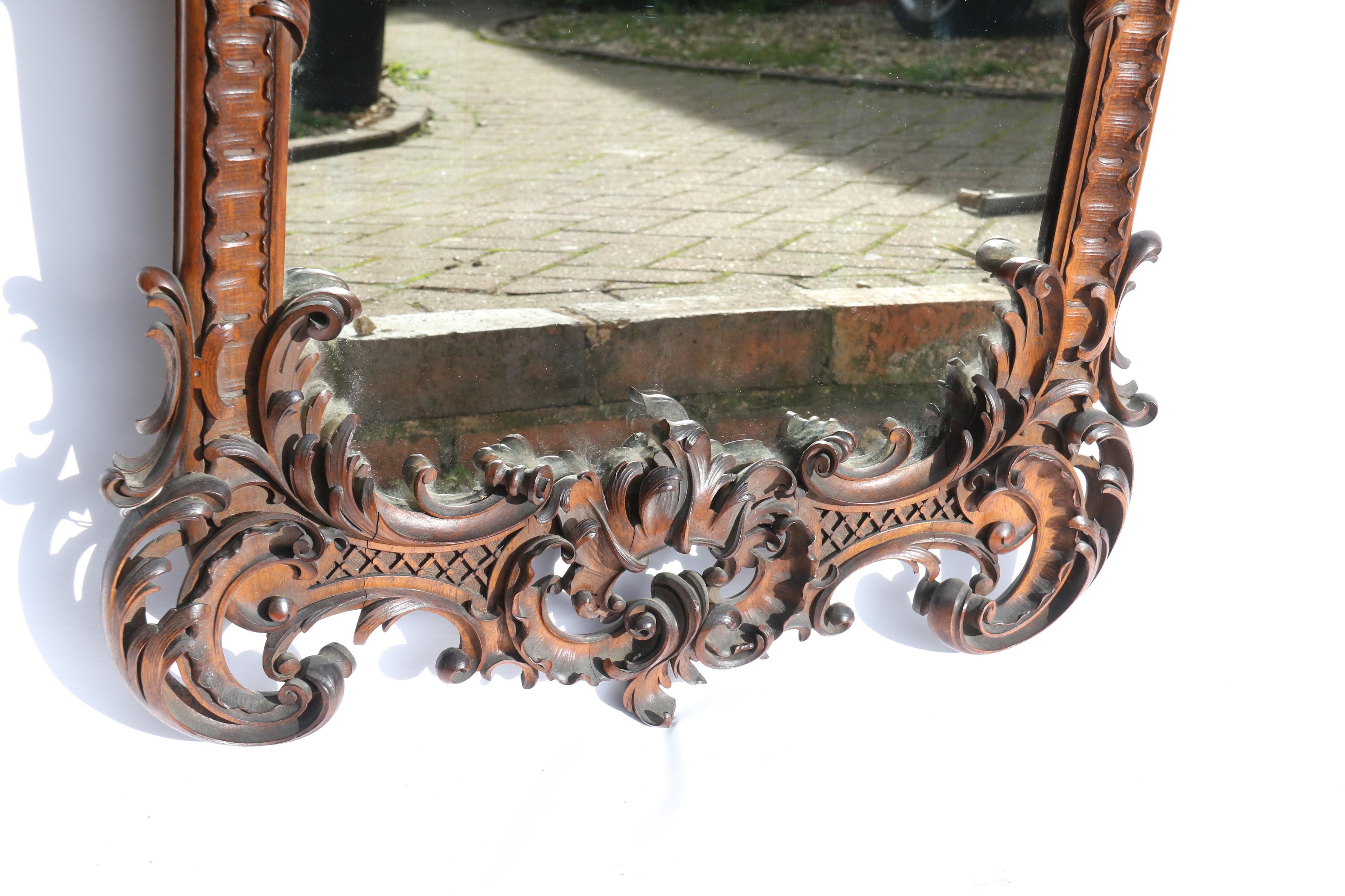 18th Century Style Italian Highly Decorative Walnut Mirror 1
