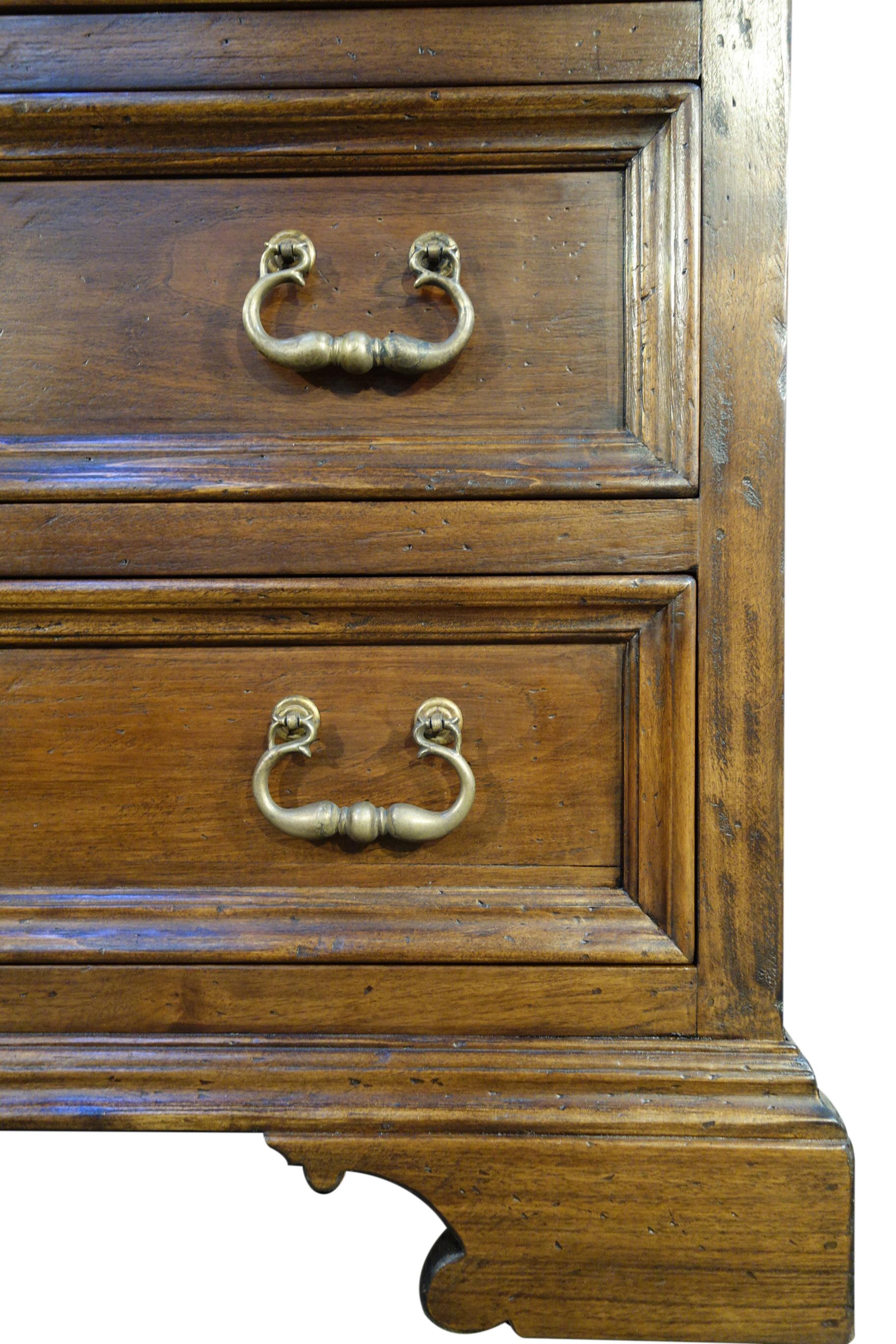 18th C Style Italian Old Walnut 3-Drawer Cassettone Dresser with finish options For Sale 2
