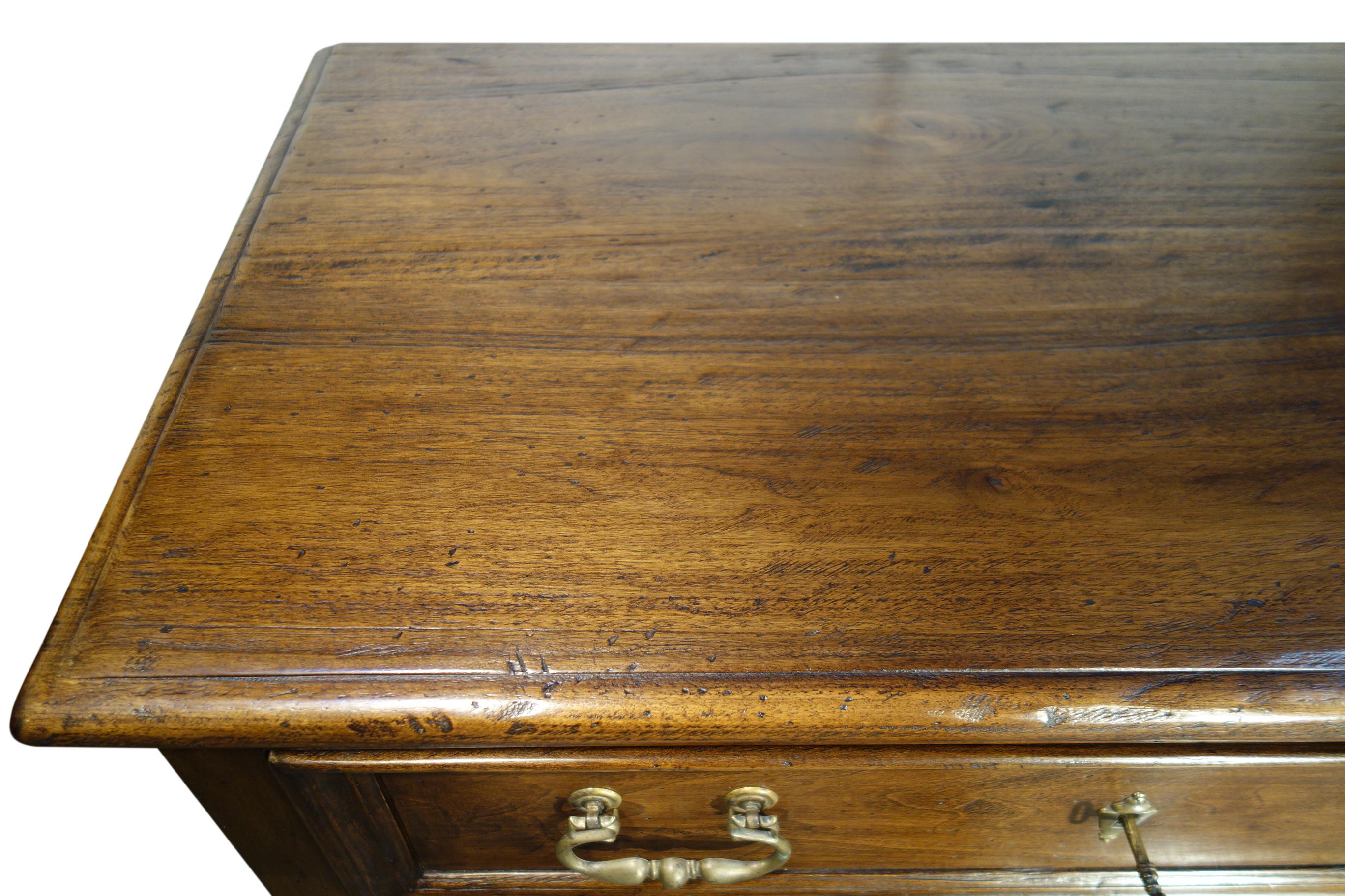 Hand-Crafted 18th C Style Italian Old Walnut 3-Drawer Cassettone Dresser with finish options For Sale