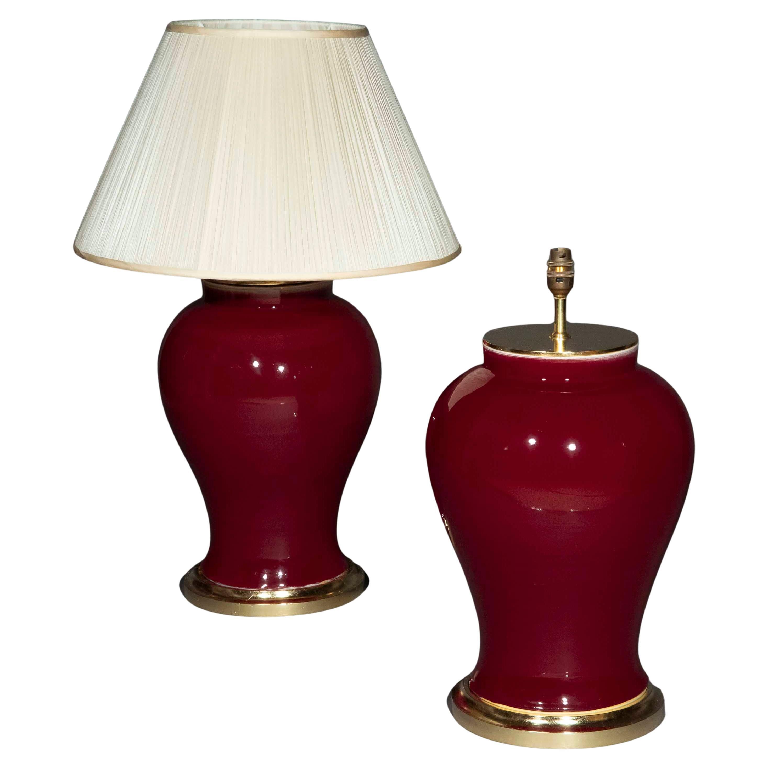 Paire de jarres chinoises de style XVIIIe siècle à glaçure Sang de Boeuf