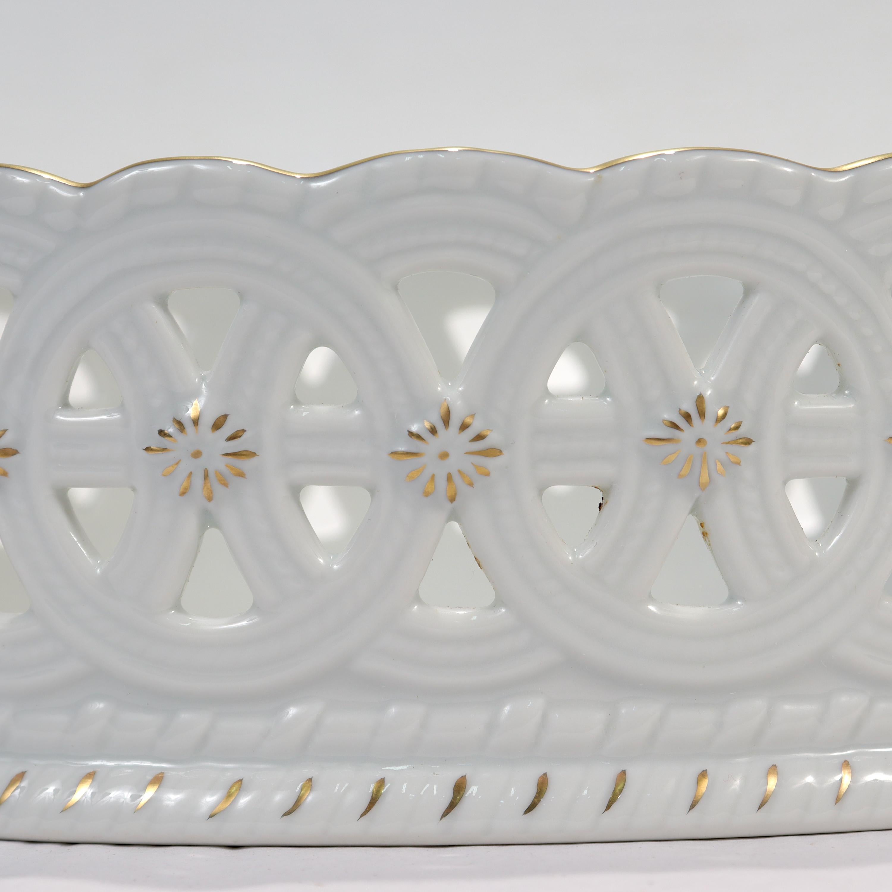 18th Century Style Ludwigsburg Porcelain Reticulated or Openwork Basket For Sale 1