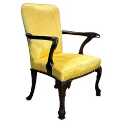 18th Century Style Mahogany Library Armchair