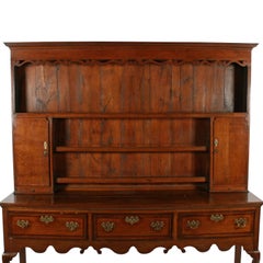 18th Century Georgian Style Oak Dresser & Delft Rack