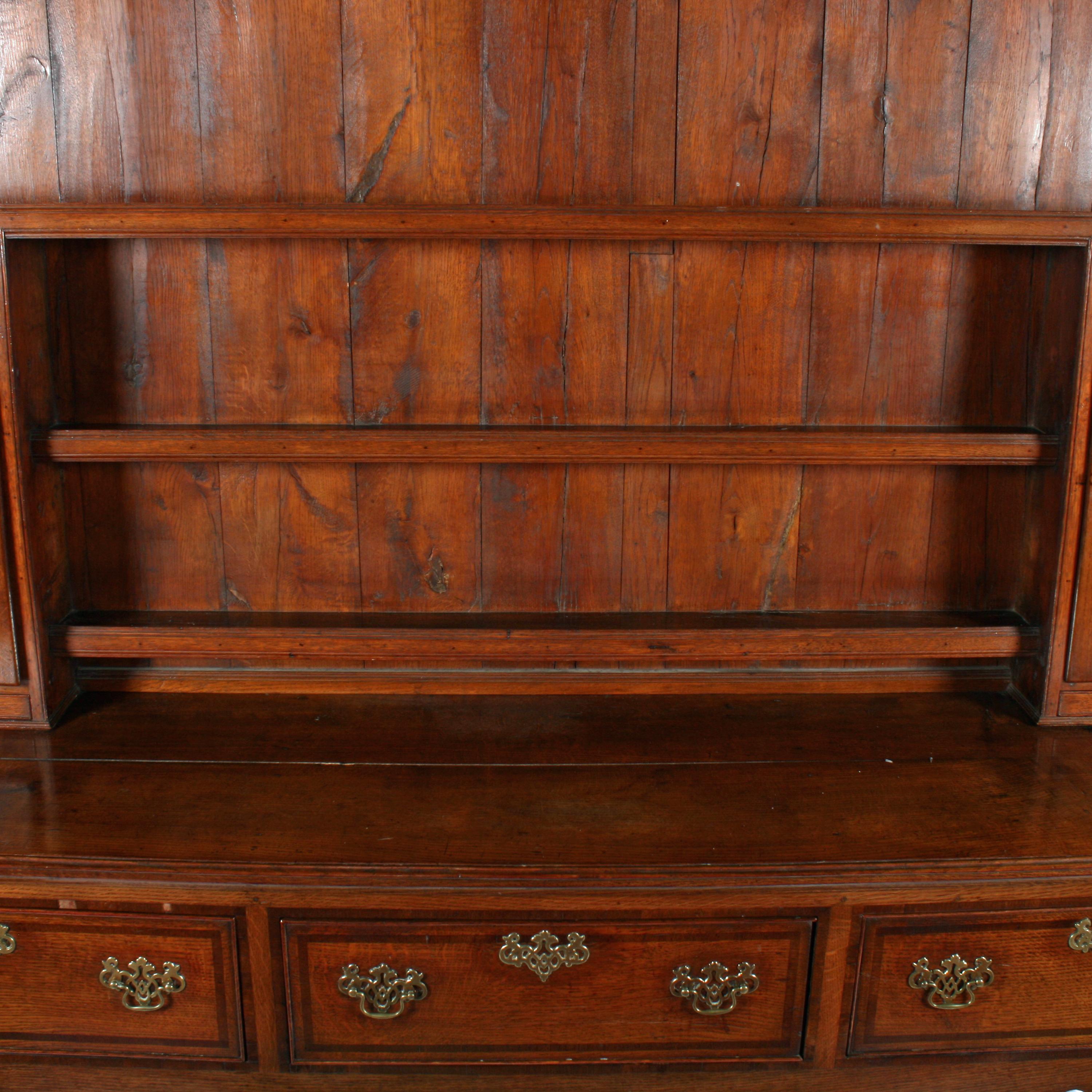 18th Century Georgian Style Oak Dresser & Delft Rack For Sale 1