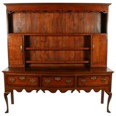 18th Century Georgian Style Oak Dresser & Delft Rack