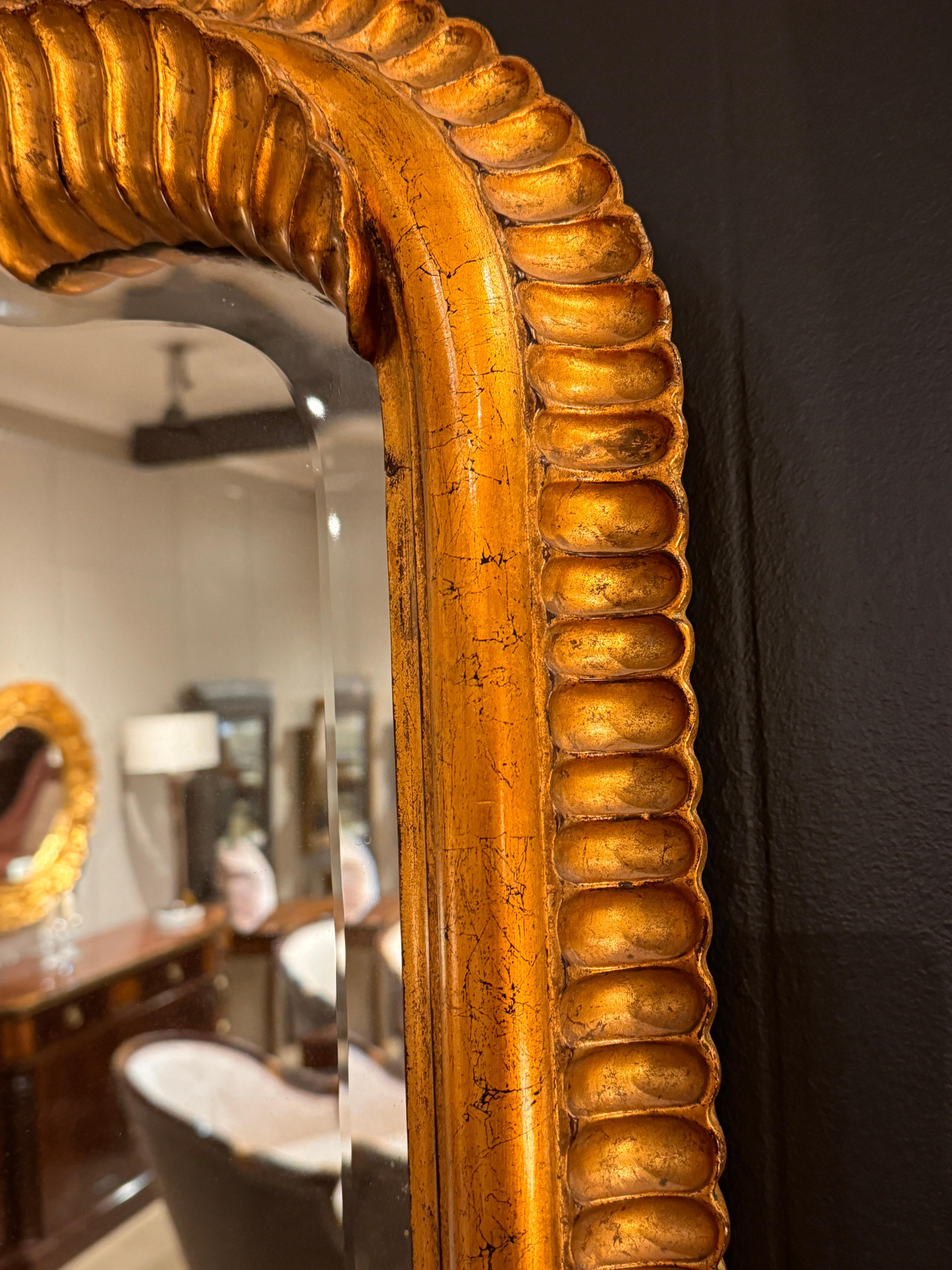 18th Century Style Rococo Gold Mirror with Bevel Glass  In Good Condition For Sale In Toronto, CA