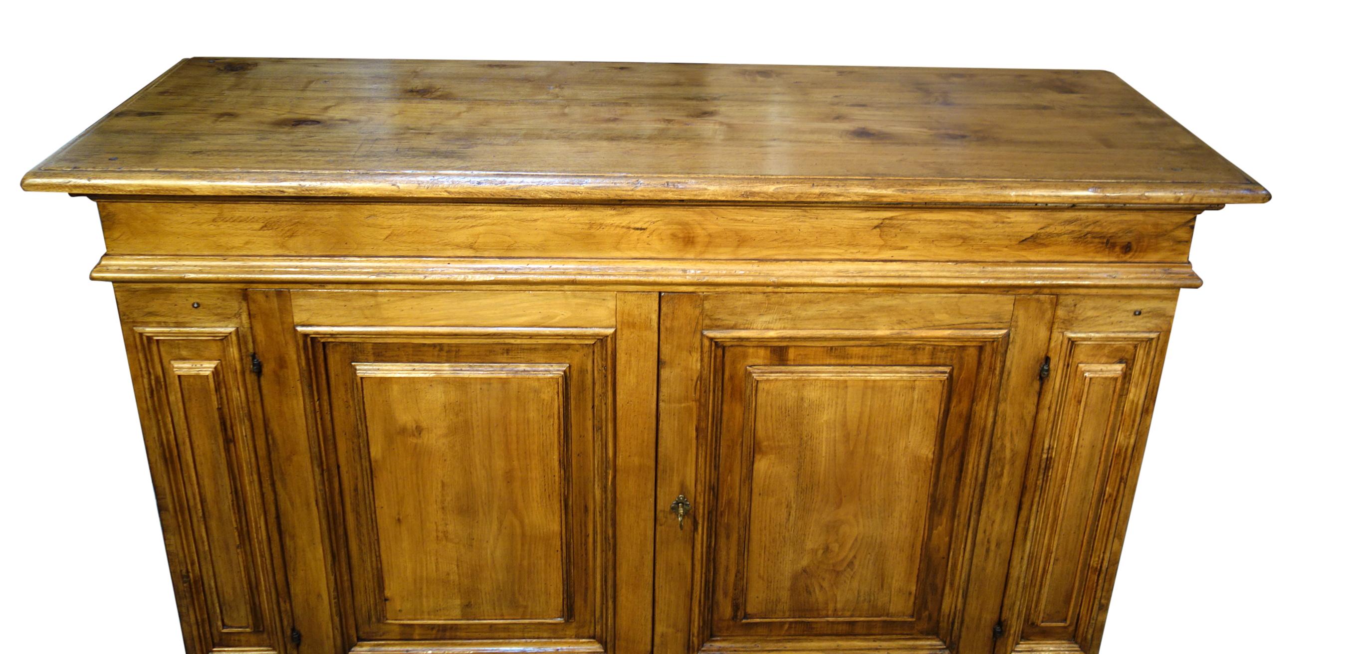 Hand-Crafted 18th C Style ROMA Walnut Natural Finish Credenza Antique Reproduction In-Stock  For Sale