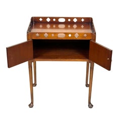 18th Century Style Side Table with Gallery Top and Storage, English
