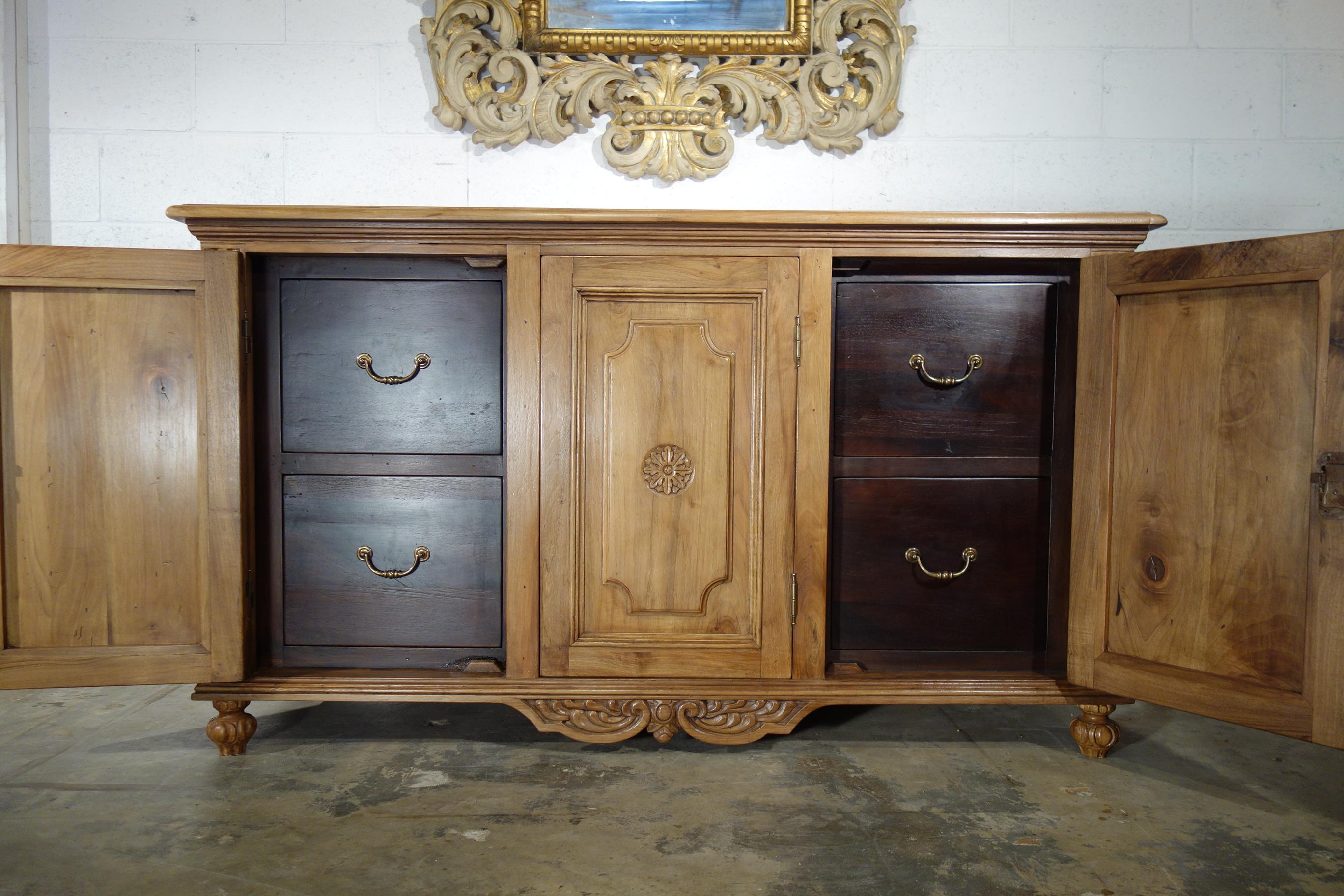 18th C Style VENEZIA Italian Walnut Credenza to order interior & finish options For Sale 9