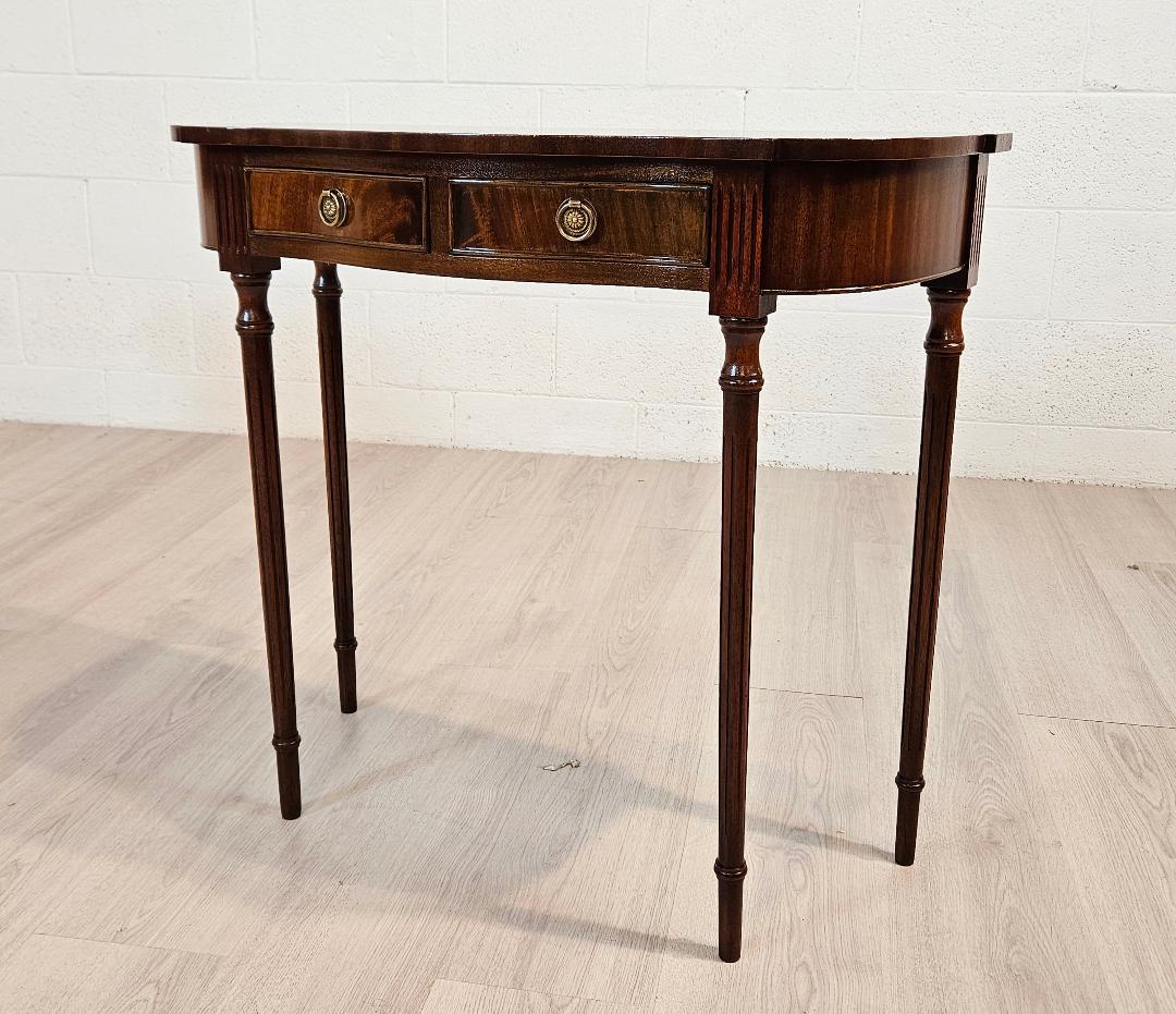 Georgian 18th Century Style Vintage English Console Table with Two Drawers For Sale