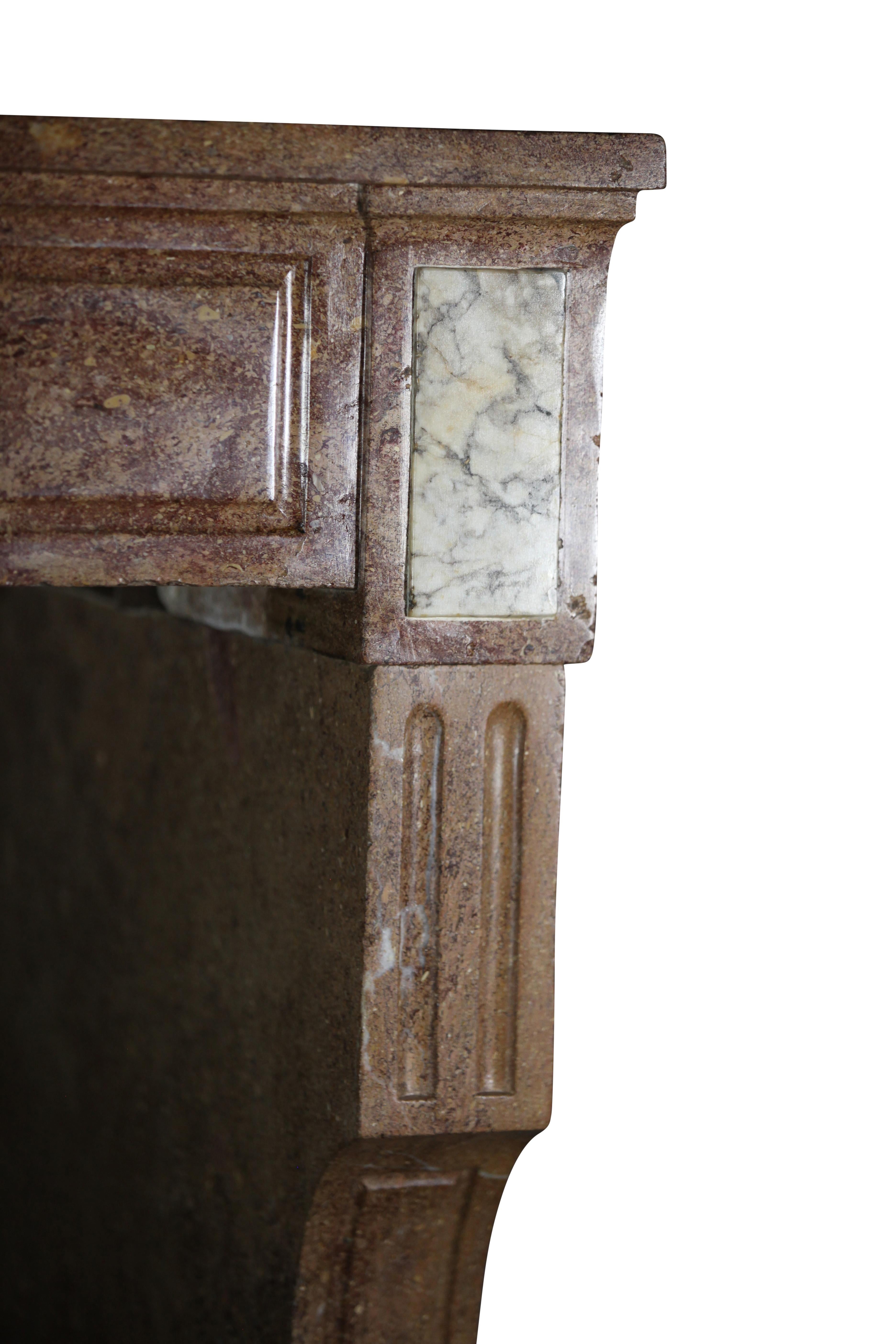 Louis XVI 18th Century Stylish French Country Original Antique Fireplace Mantle For Sale