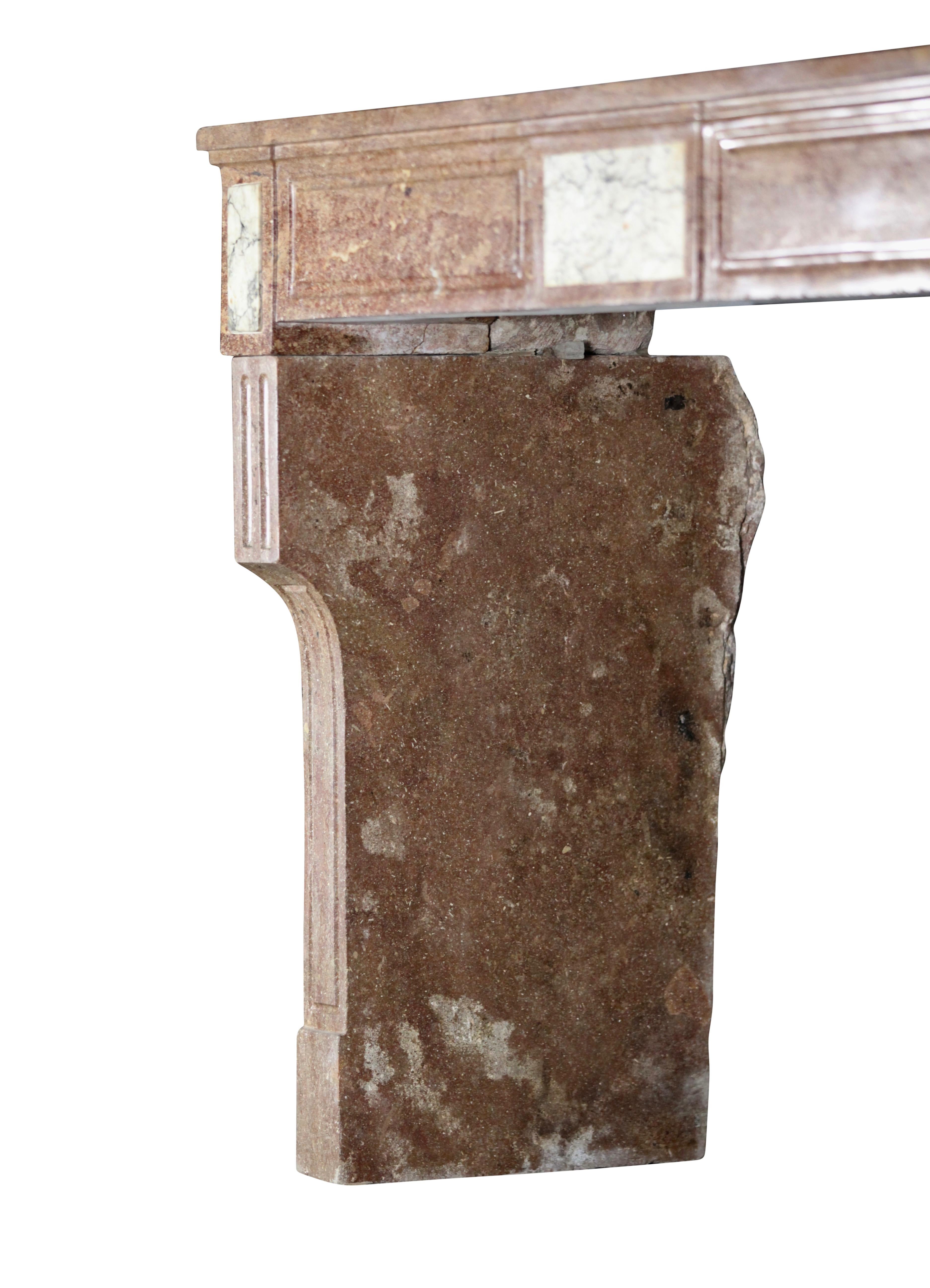 Stone 18th Century Stylish French Country Original Antique Fireplace Mantle For Sale