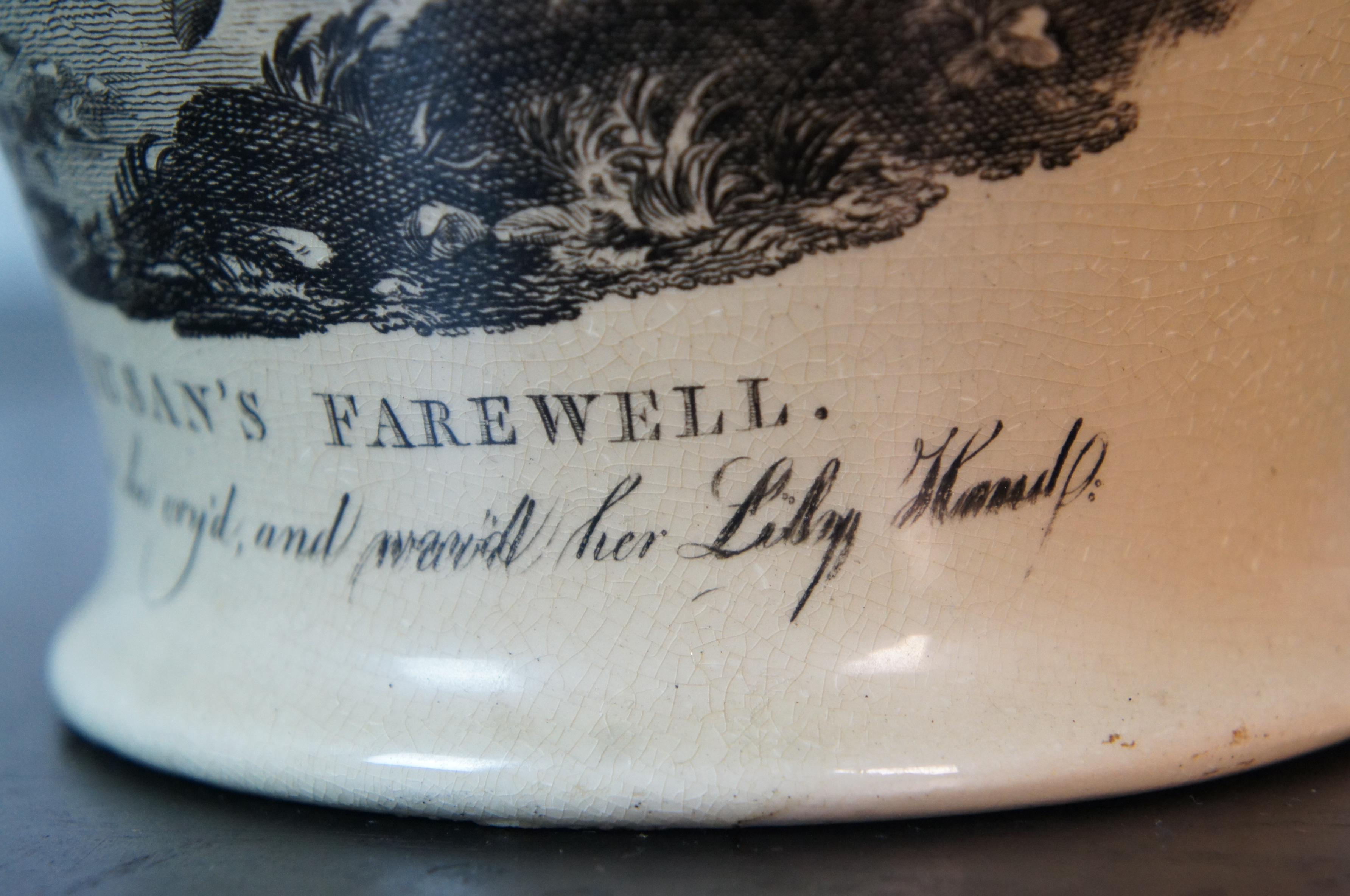 18th Century Susan’s Farewell English Nautical Martime Creamware Pitcher Jug 6