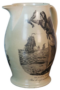 18th Century Susan’s Farewell English Nautical Martime Creamware Pitcher Jug
