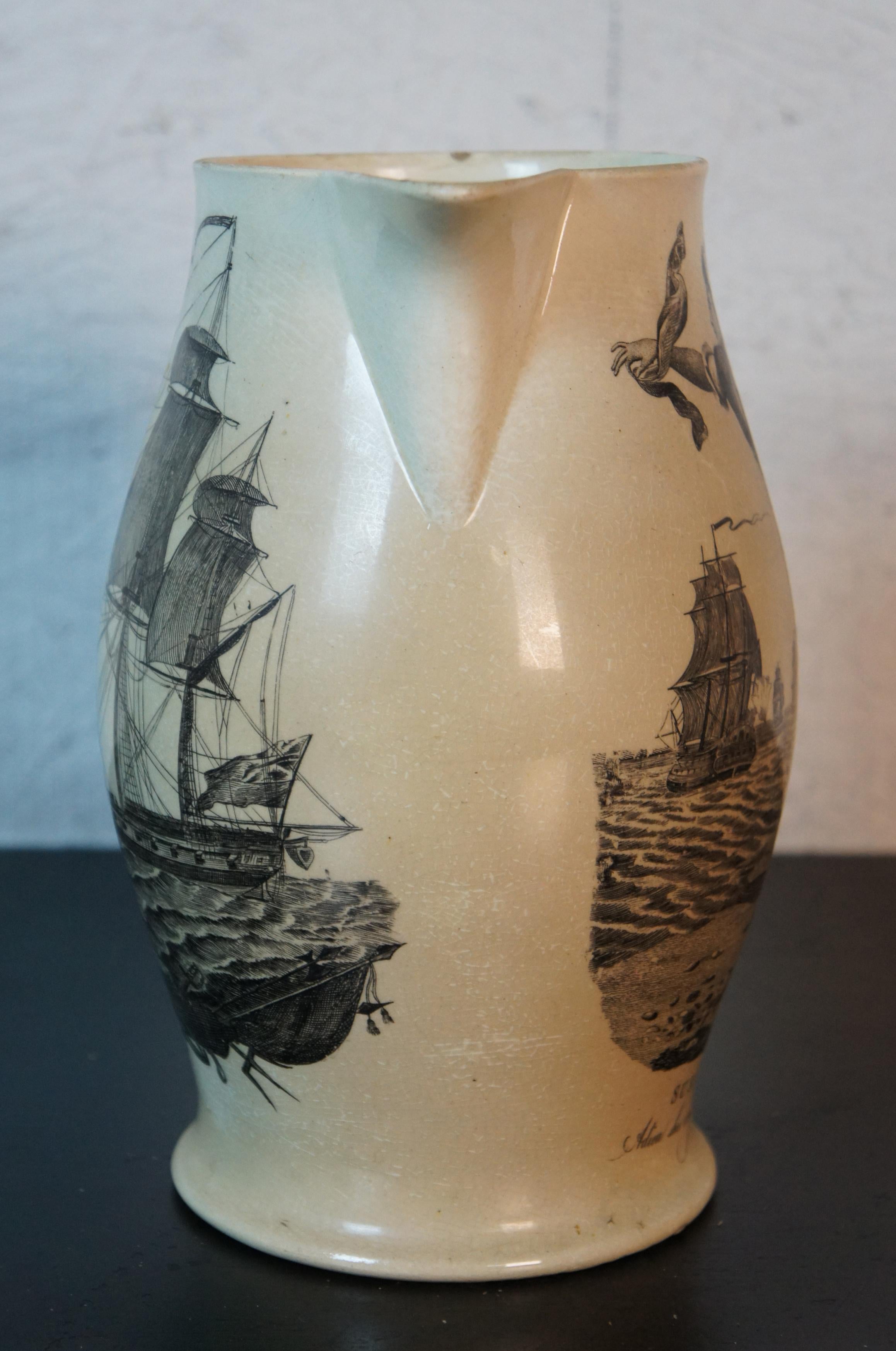 18th Century and Earlier 18th Century Susan’s Farewell English Nautical Martime Creamware Pitcher Jug
