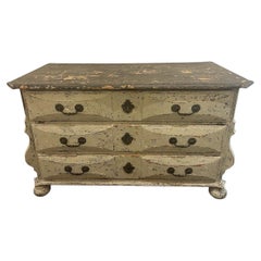 18th Century Swedish 3 Drawer Painted Chest