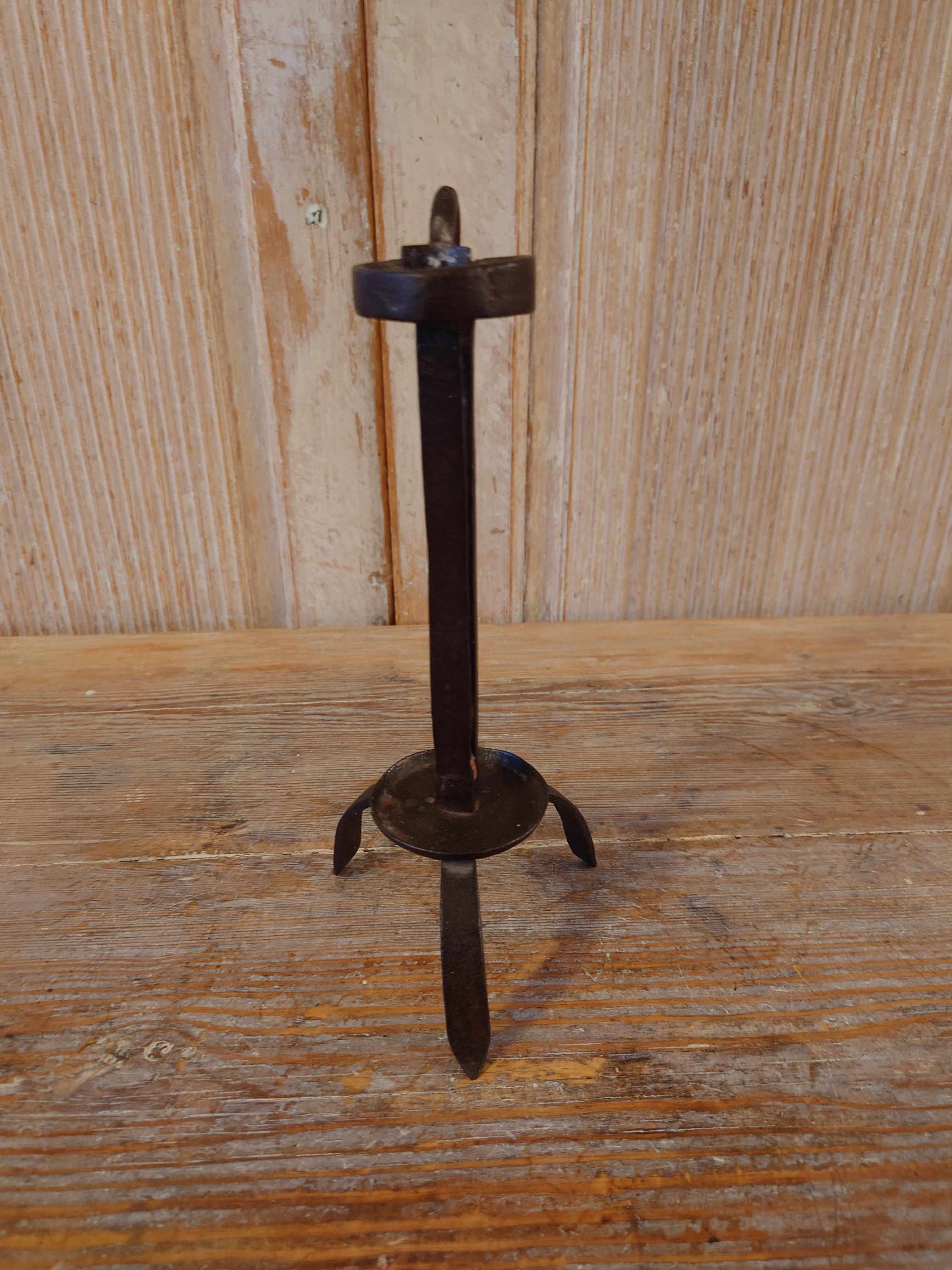 18th Century Swedish Antique Folk Art Iron Stick For Sale 6