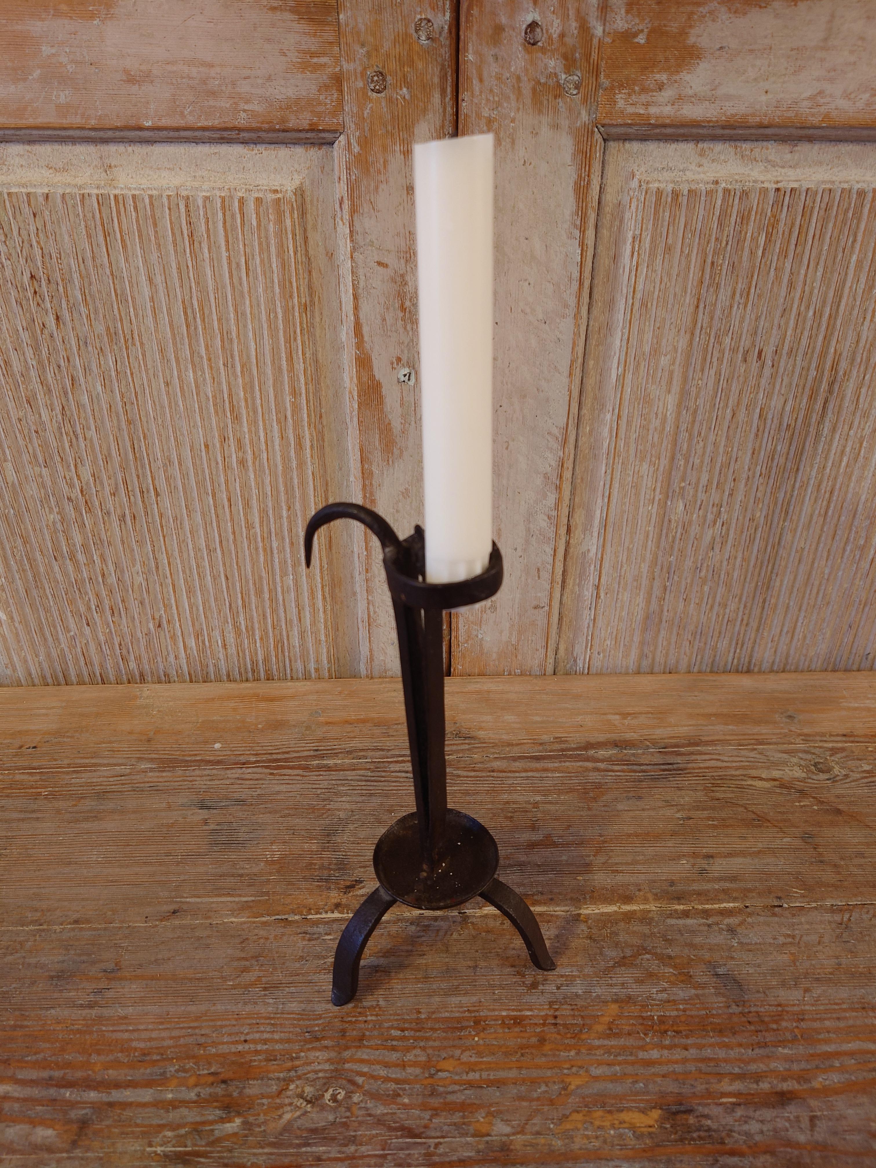 18th Century Swedish Antique Folk Art Iron Stick For Sale 8