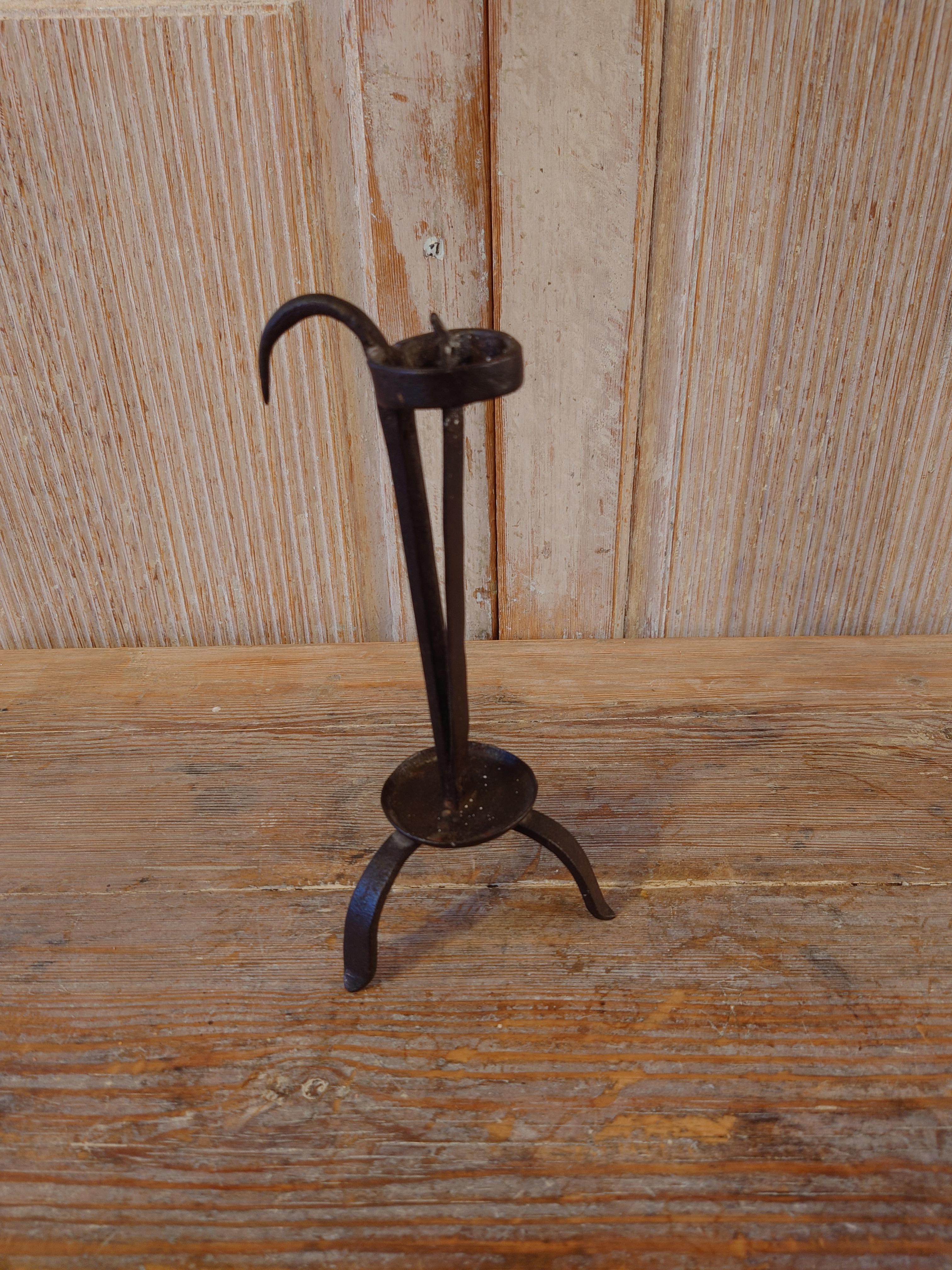 18th Century Swedish Antique Folk Art Iron Stick For Sale 9