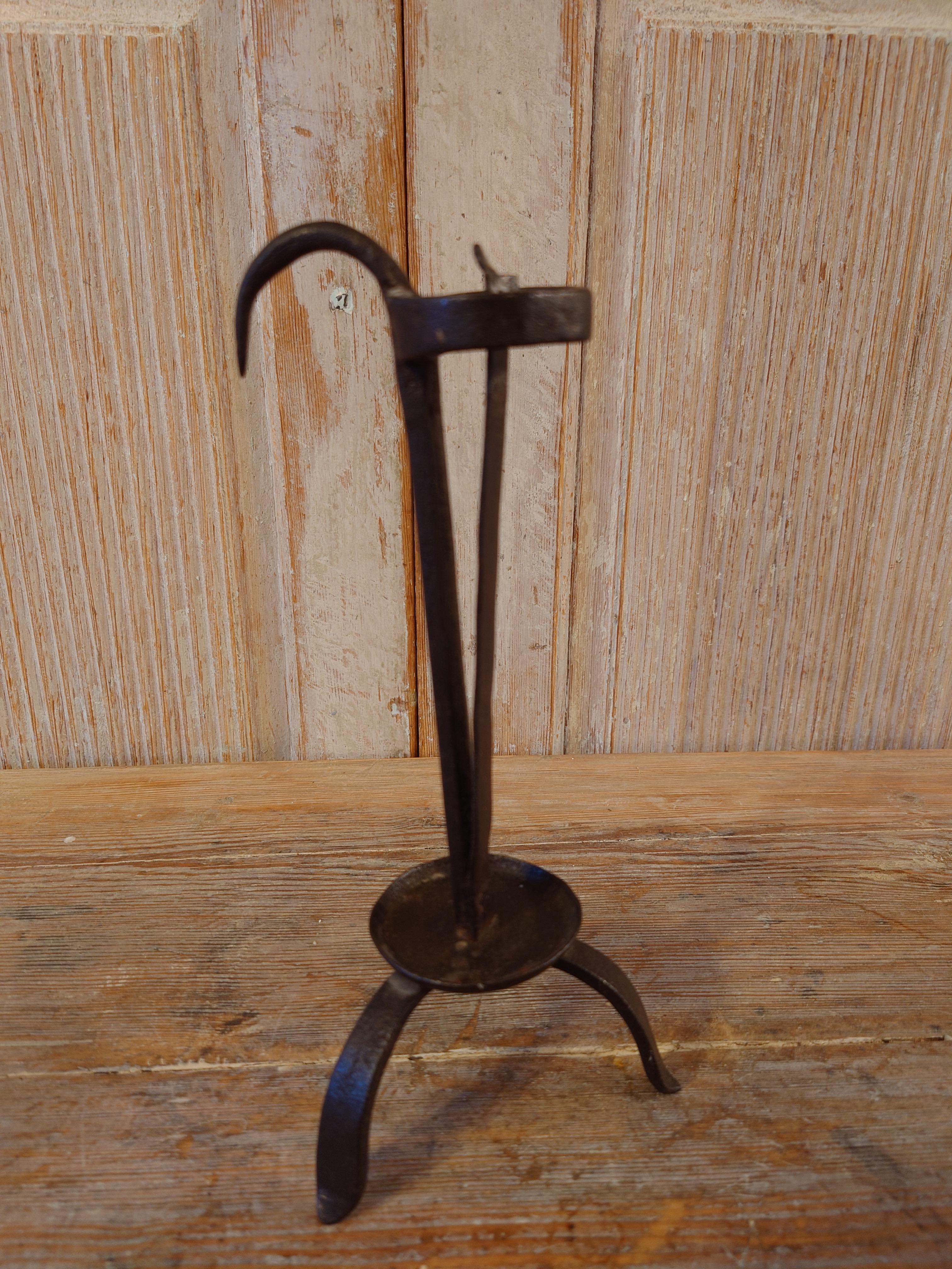 18th Century Swedish Antique Folk Art Iron Stick For Sale 1