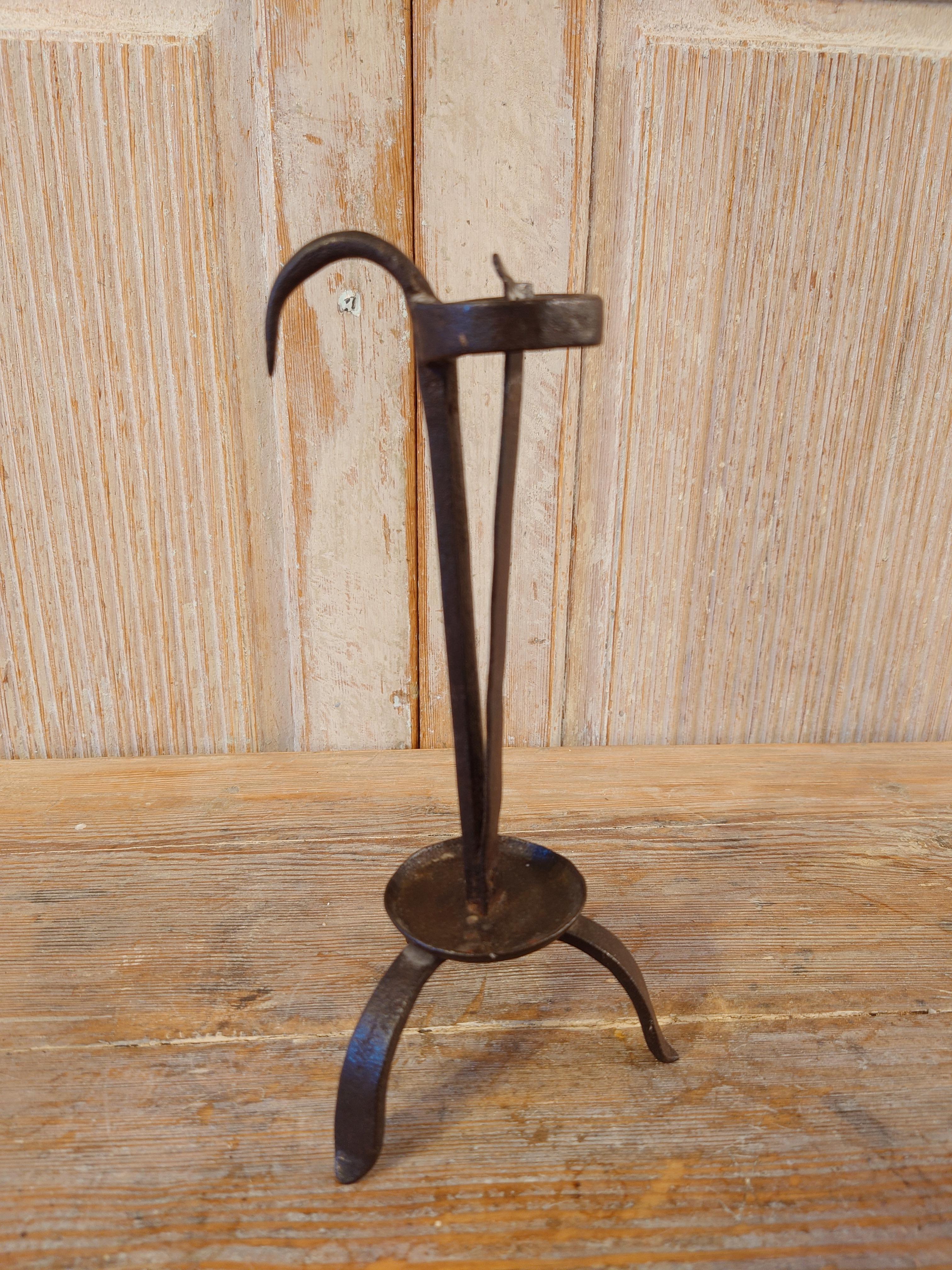 18th Century Swedish Antique Folk Art Iron Stick For Sale 2
