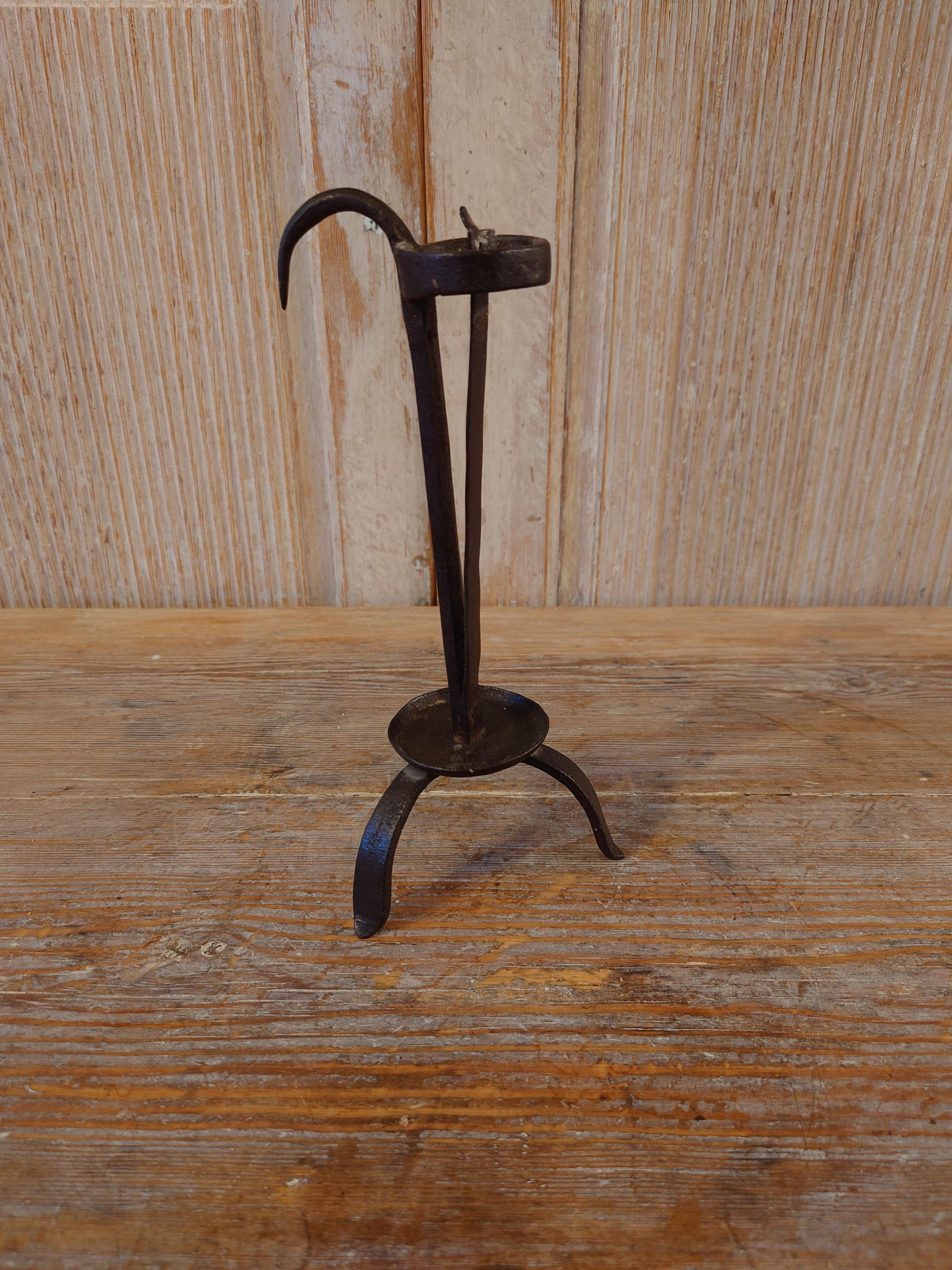 18th Century Swedish Antique Folk Art Iron Stick For Sale 5