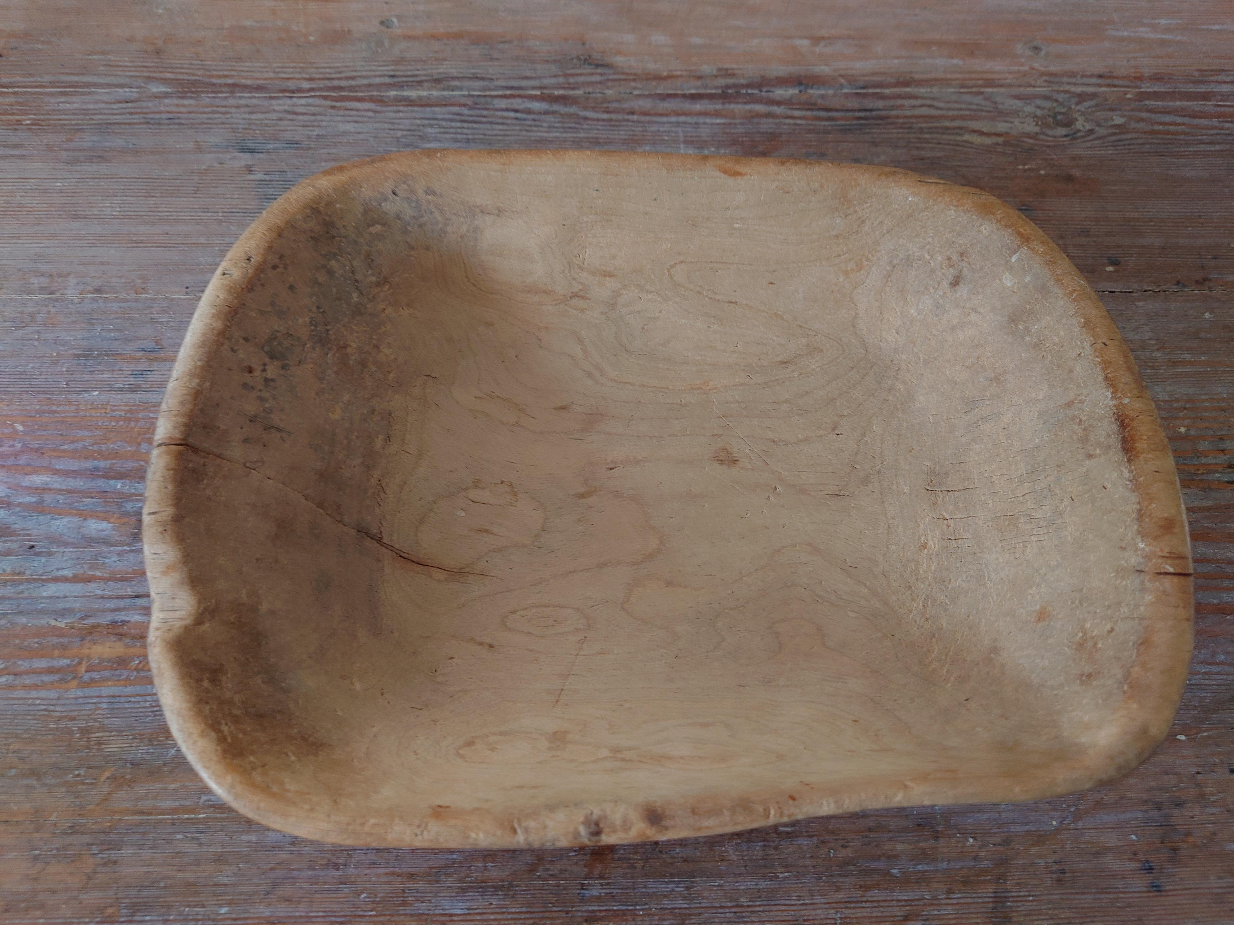 18th Century Swedish antique  genuine  Wooden bowl sign MMS dated 1793 Folk Art For Sale 2