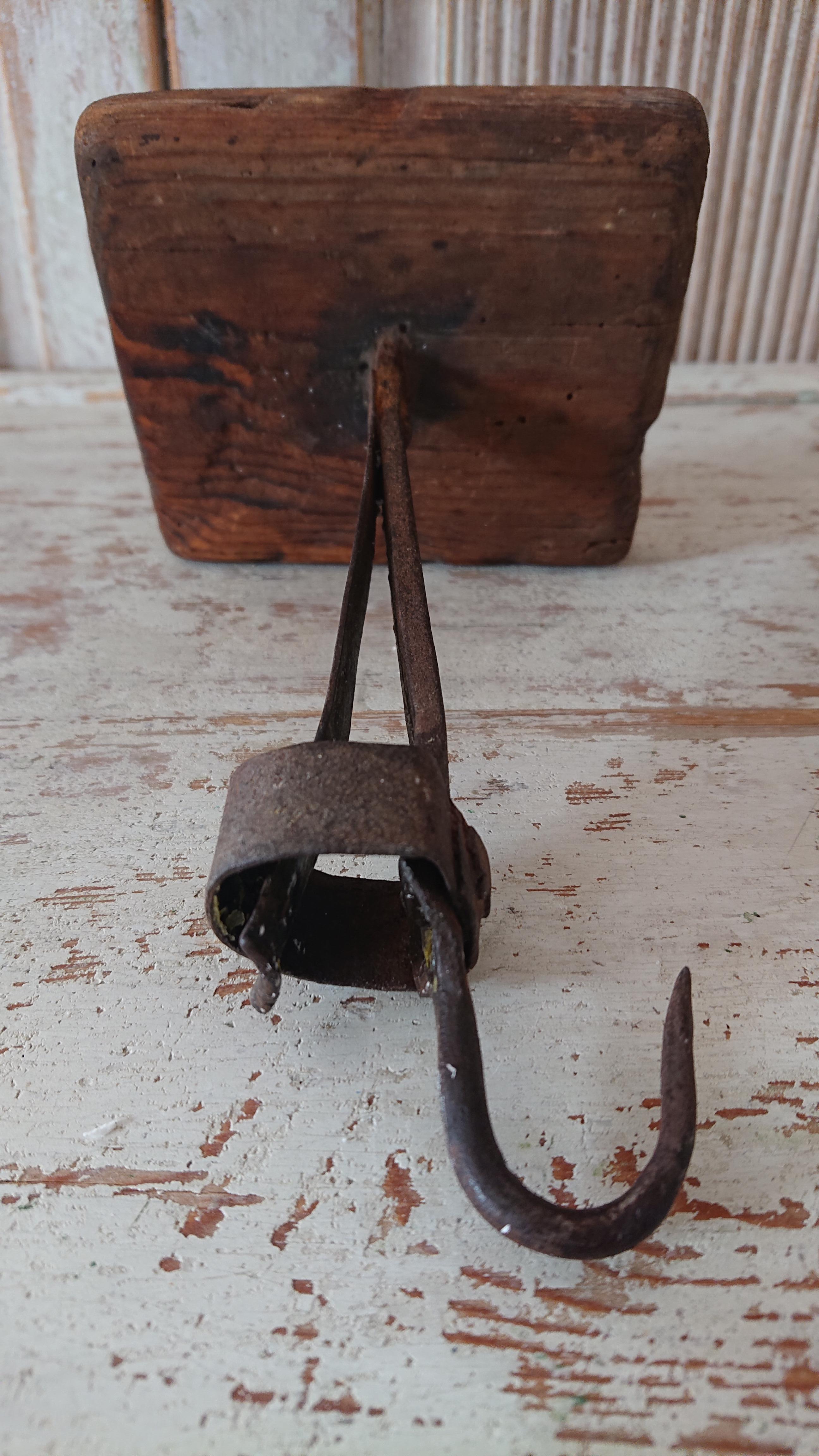 18th Century Swedish Antique Iron Stick with Base of Wood For Sale 7