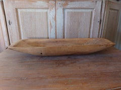 18th Century Swedish Antique Wood Trough /Serving bowl dated 1789 sign PPS OIS
