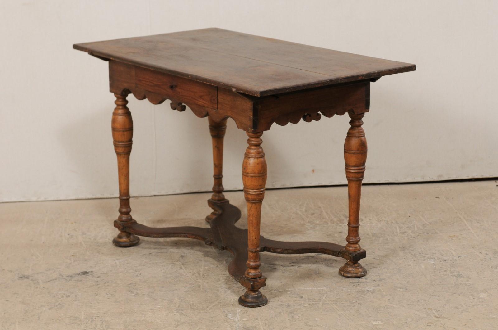 18th Century Swedish Baroque Carved Wood Occasional Table 1