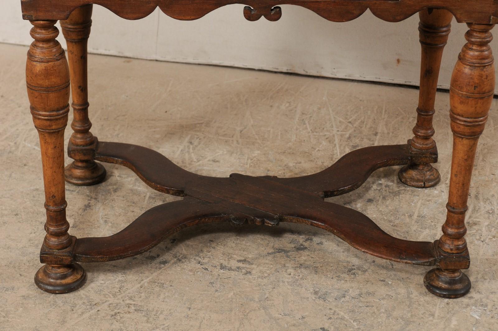 18th Century Swedish Baroque Carved Wood Occasional Table 4