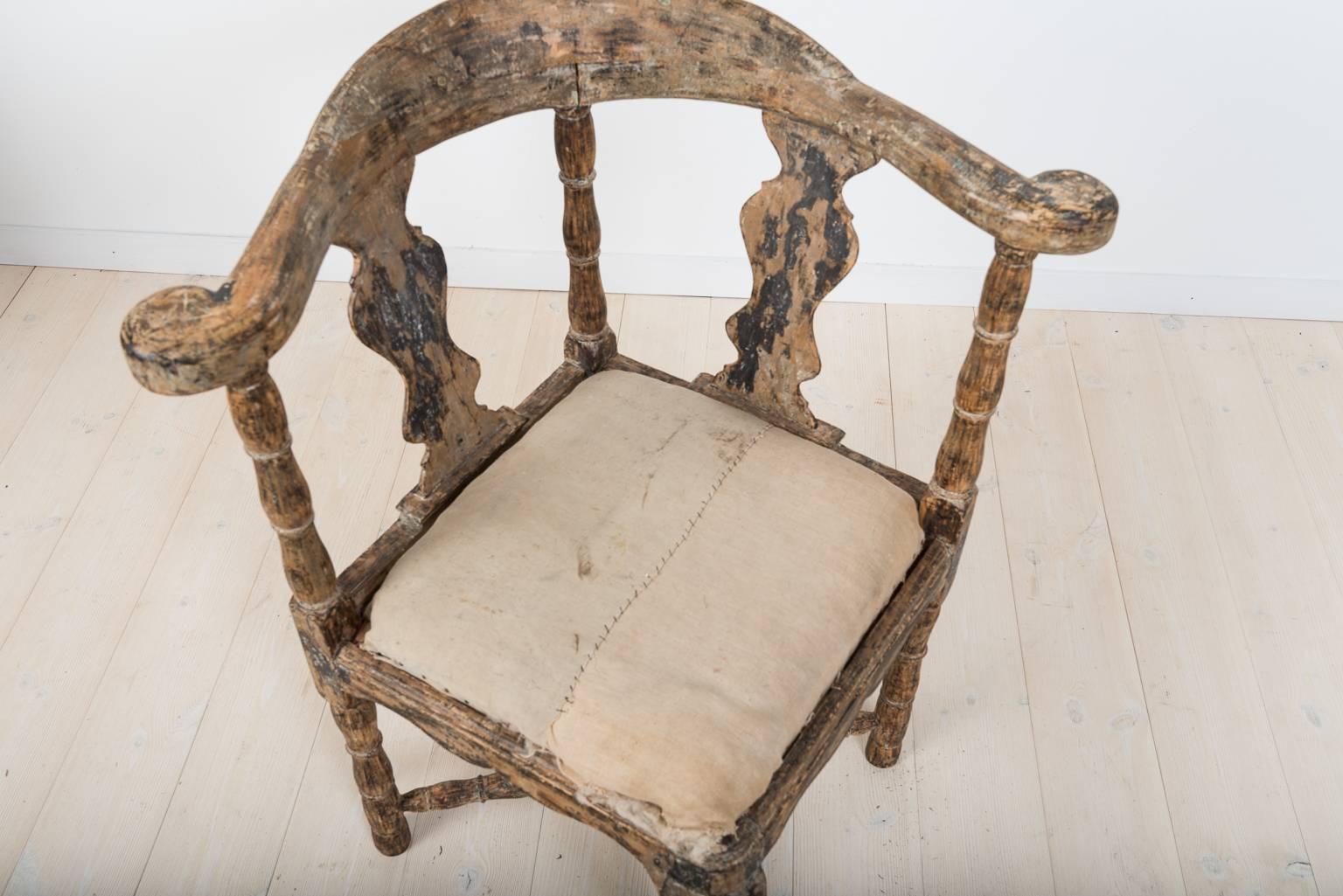 18th Century Swedish Baroque Chair 3