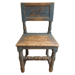 18th Century Swedish Baroque Chair with Original Paint Swedish Antiques 18th Century Swedish Baroque Chair with Original Paint Swedish Antiques