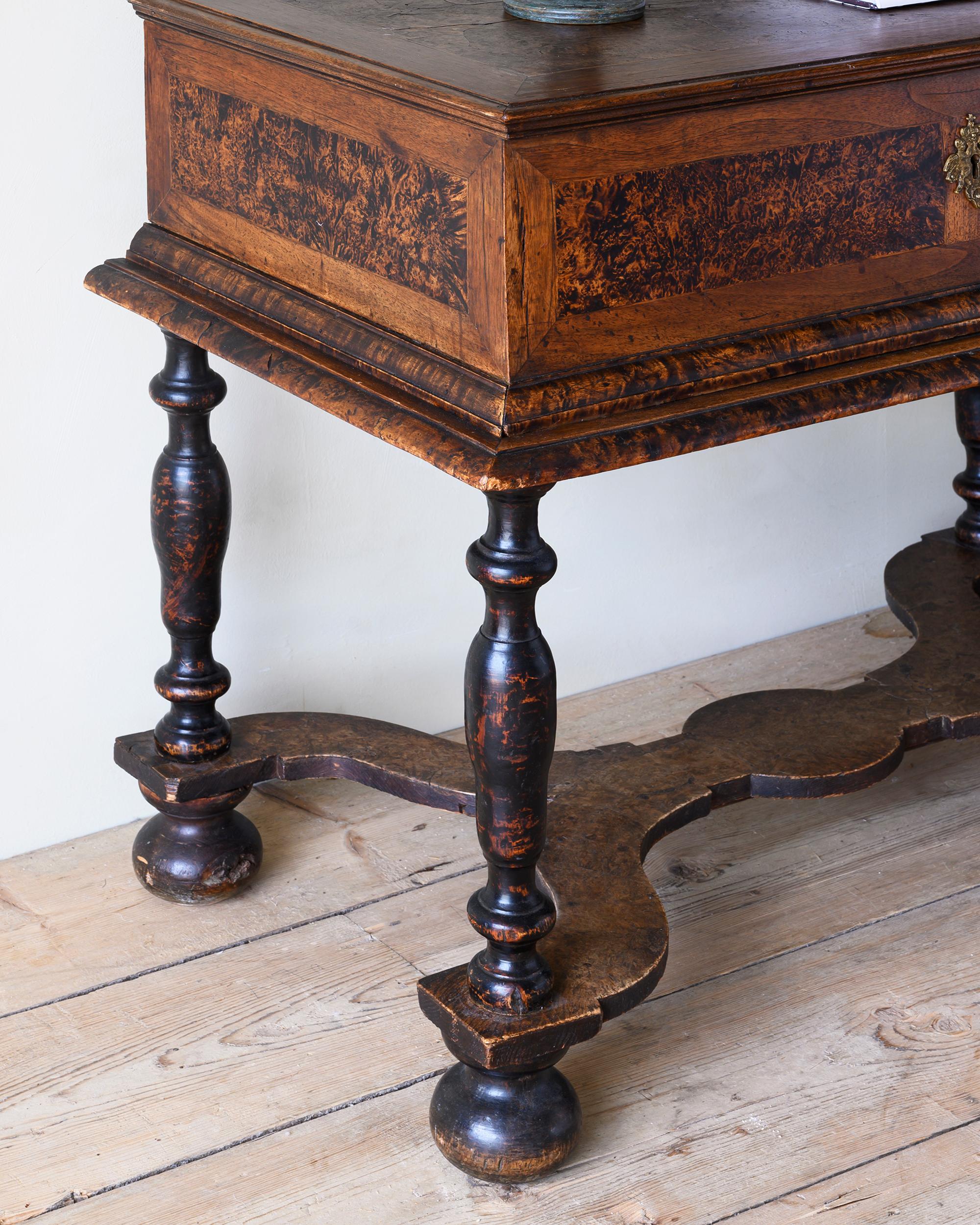 18th Century Swedish Baroque Chest on Stand For Sale 1