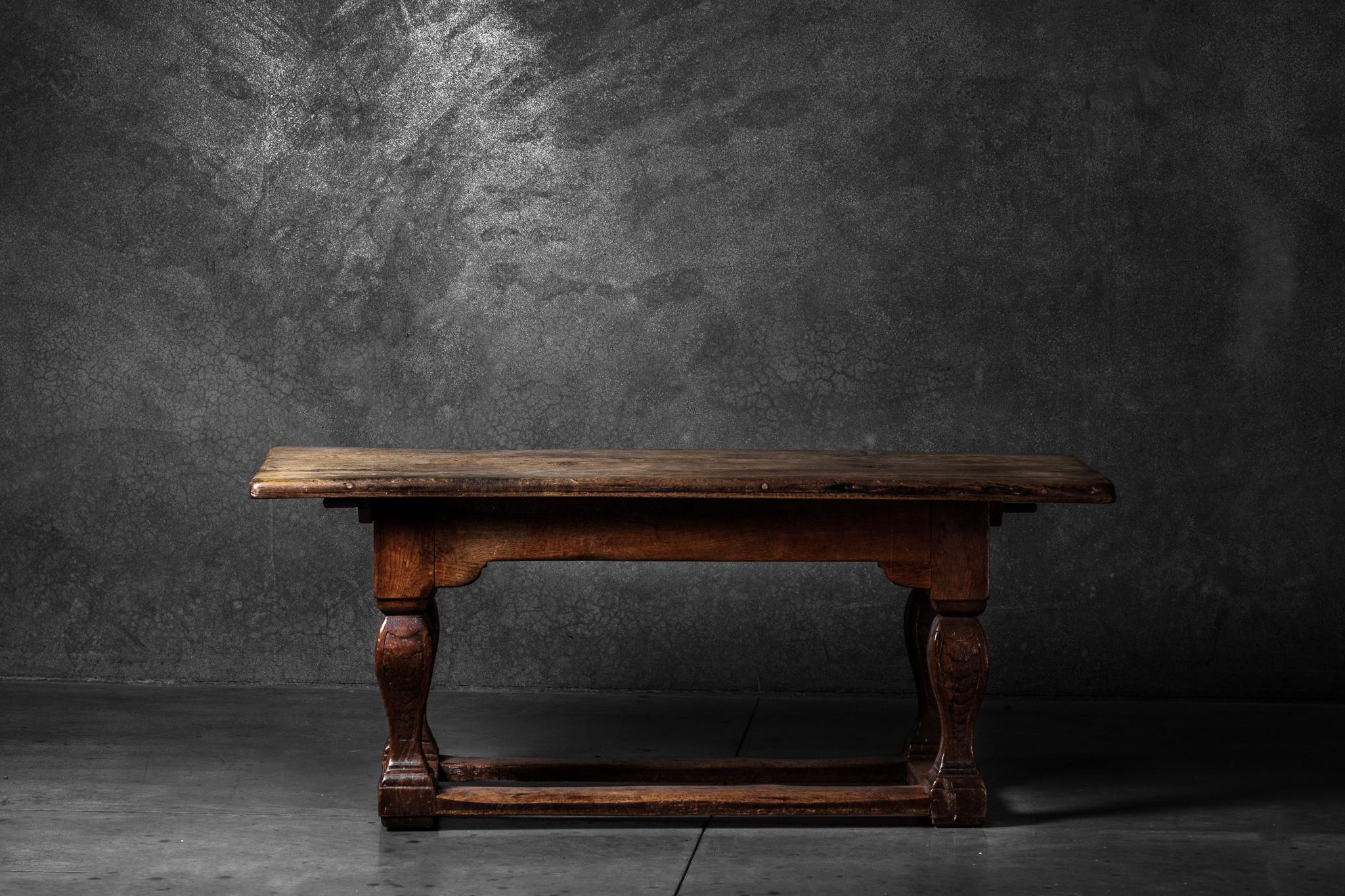18th Century hand carved Nordic pine Baroque console table. Made in Sweden circa 1750s.
