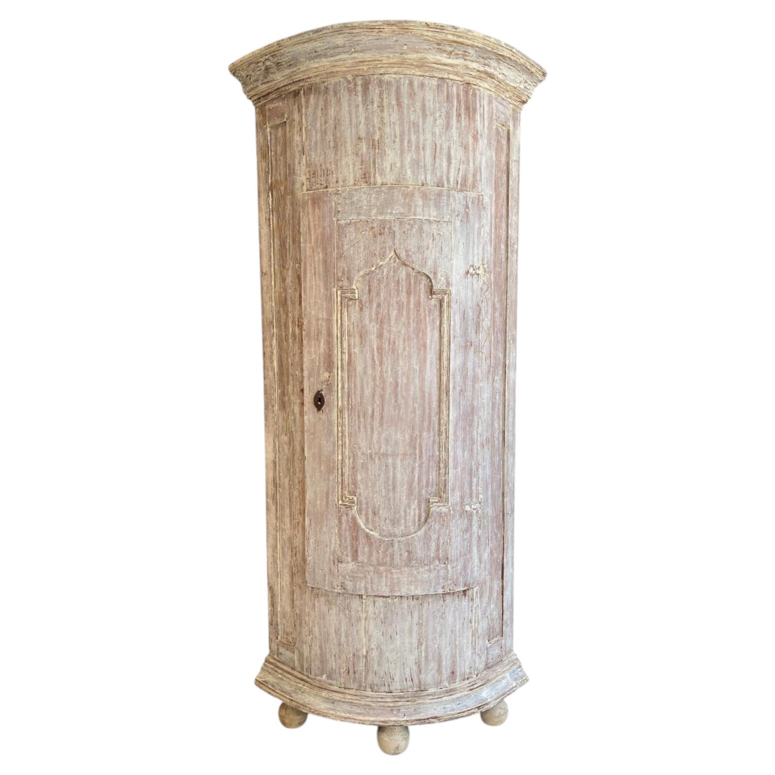 18th Century Swedish Baroque Corner Cabinet