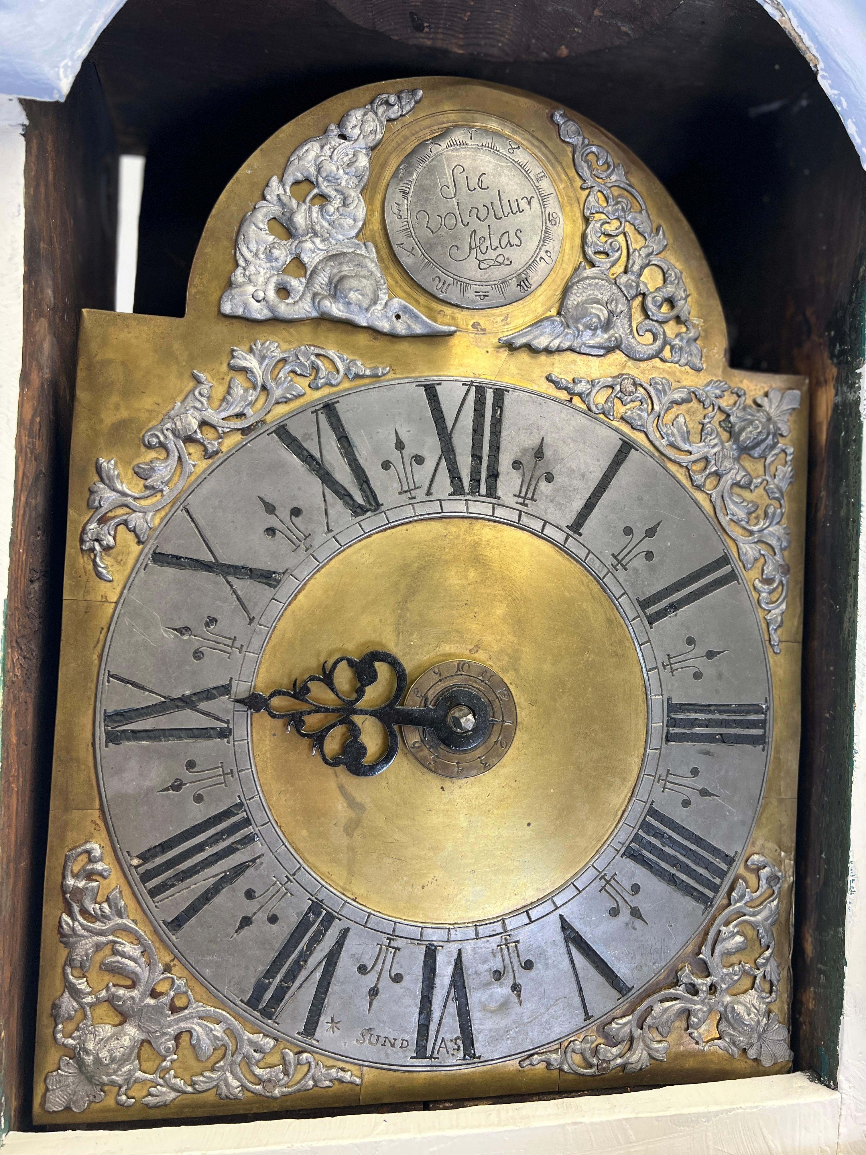 18th Century Swedish Baroque Long Case Clock 1