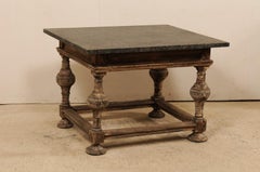 18th Century Swedish Baroque Occasional Table with New Honed Granite Top