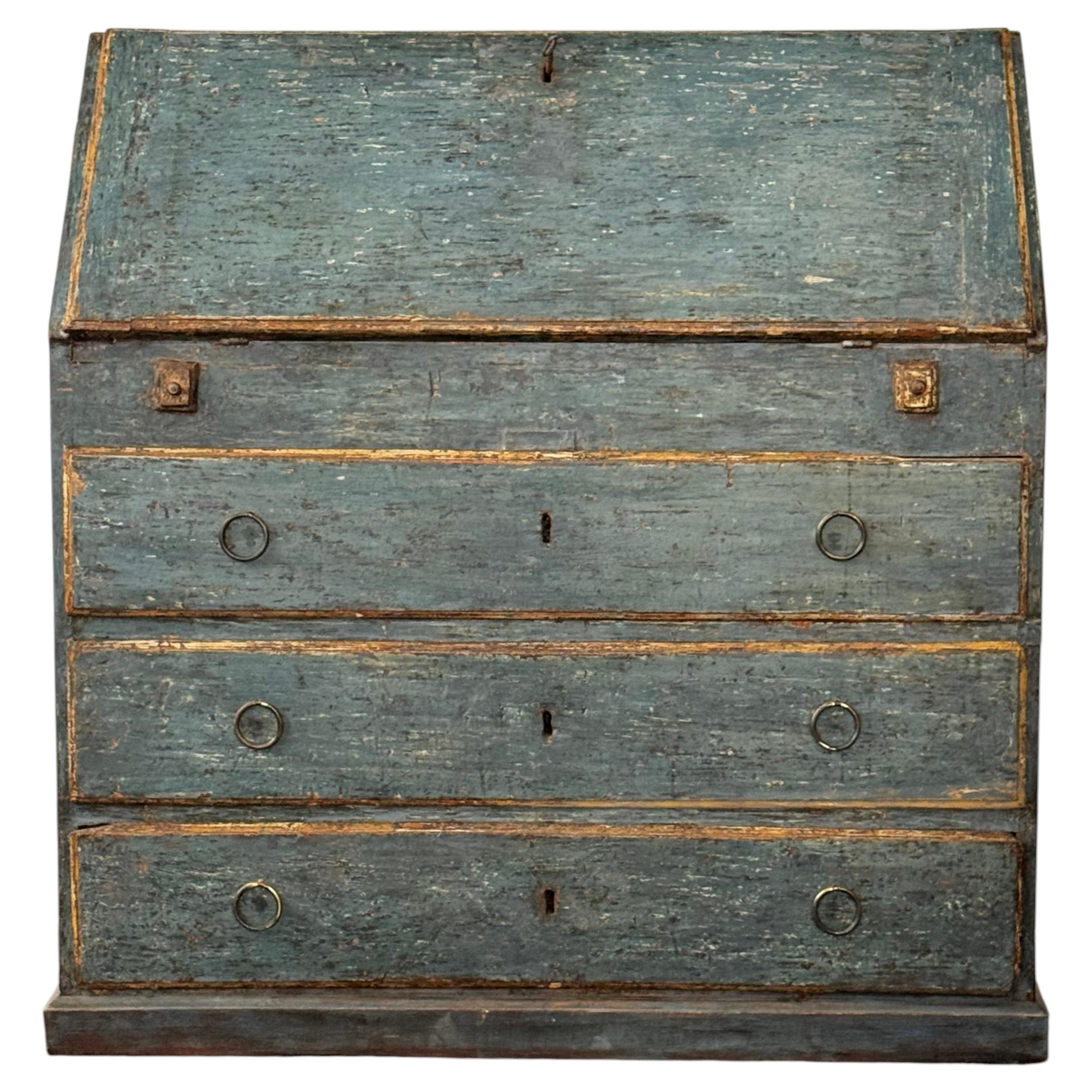 18th Century Swedish Baroque Slant Front Secretaire