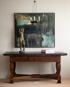 Schwedischer Barocktisch mit Steinplatte aus dem 18.